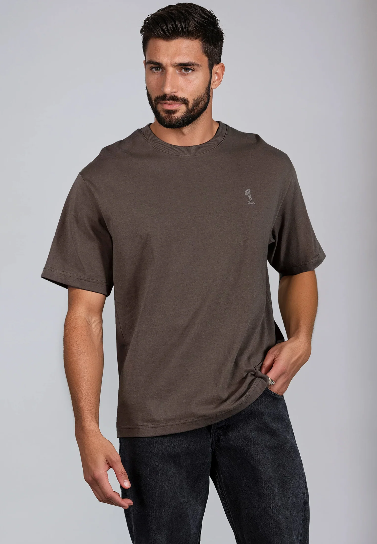 OVERSIZED HEAVY BLOCK T-SHIRT DESERT TAUPE - Image 5