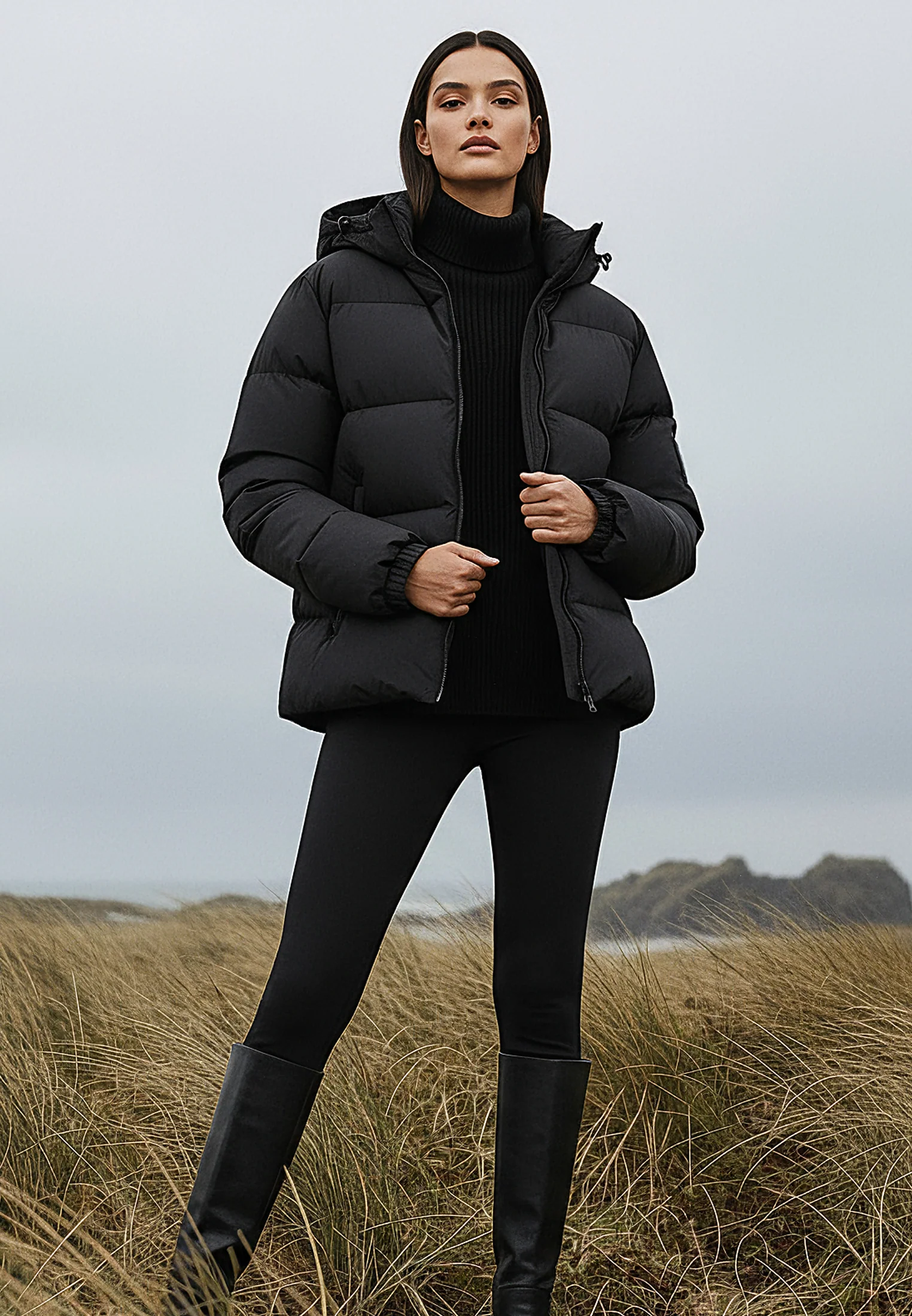 WASHED BLACK PERFORMANCE PUFFER JACKET