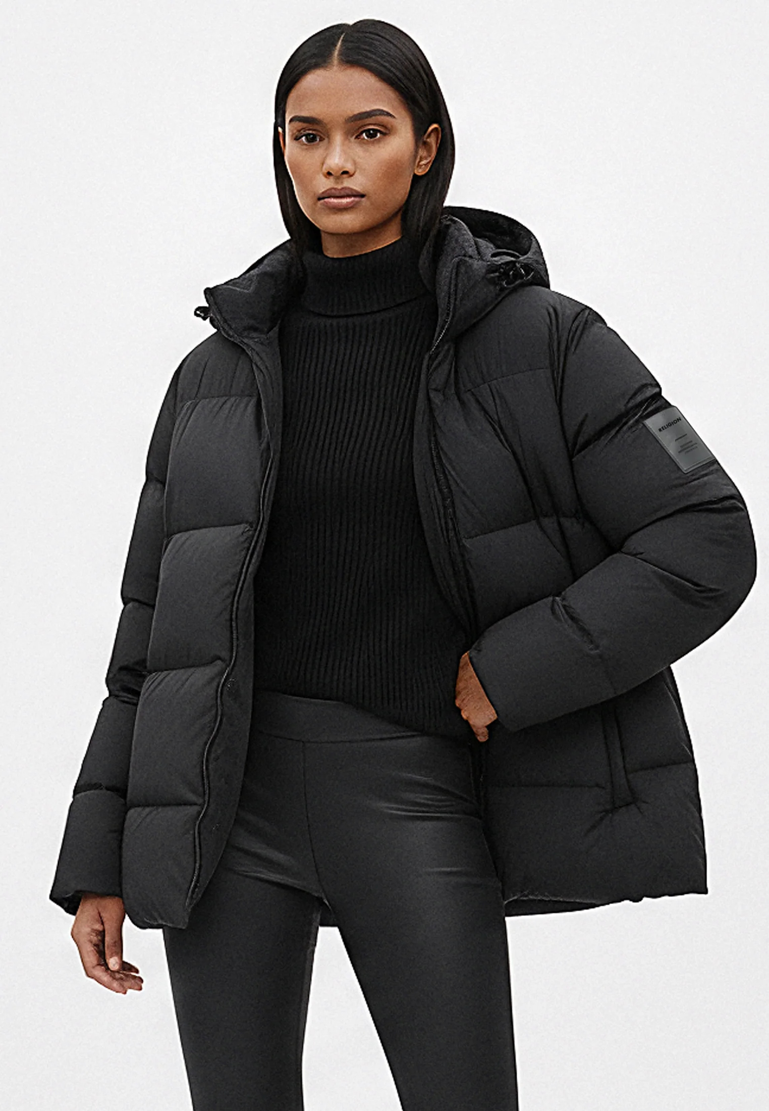 WASHED BLACK PERFORMANCE PUFFER JACKET - Image 2