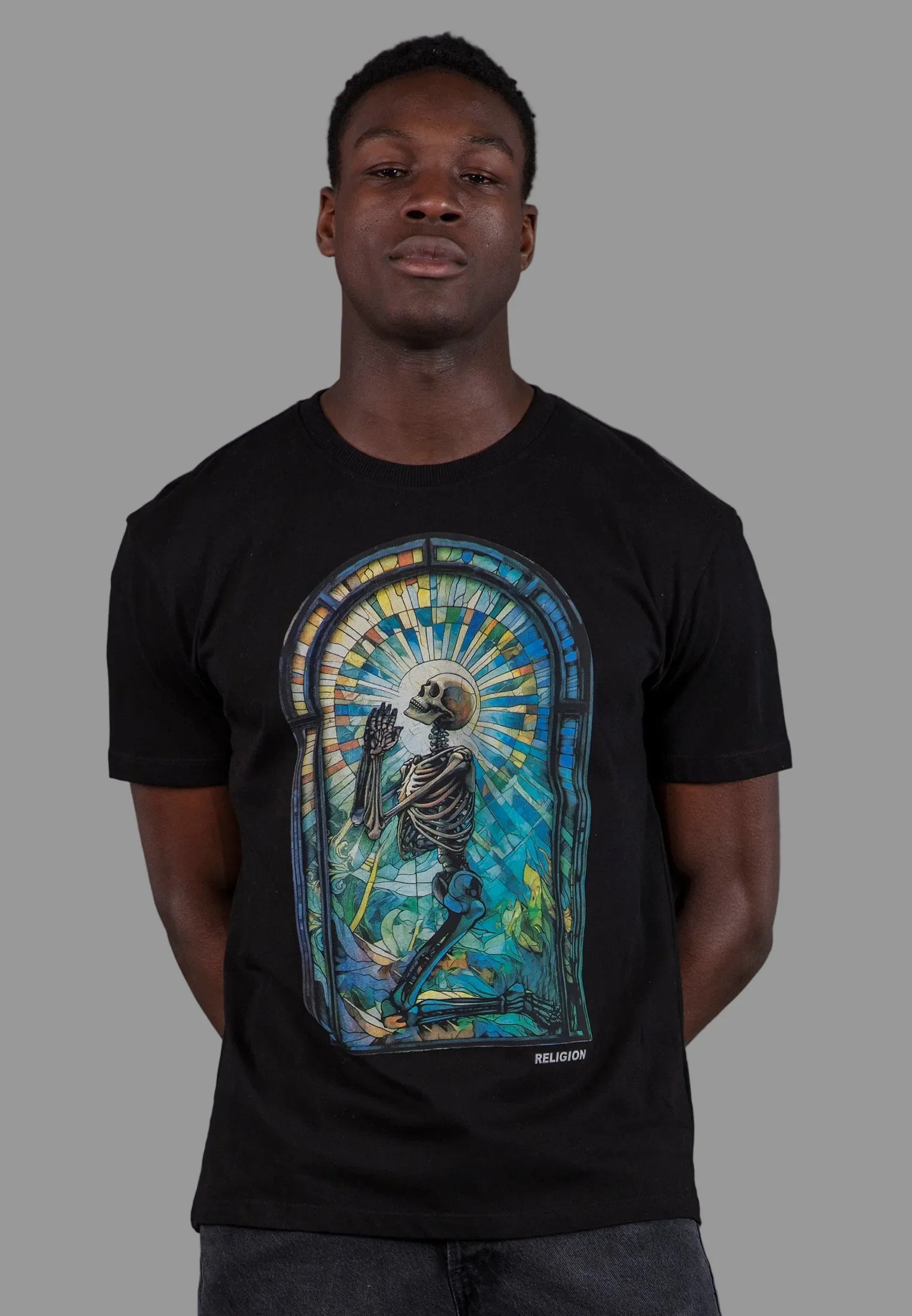PRAYING PSYCHEDELIC T-SHIRT BLACK
