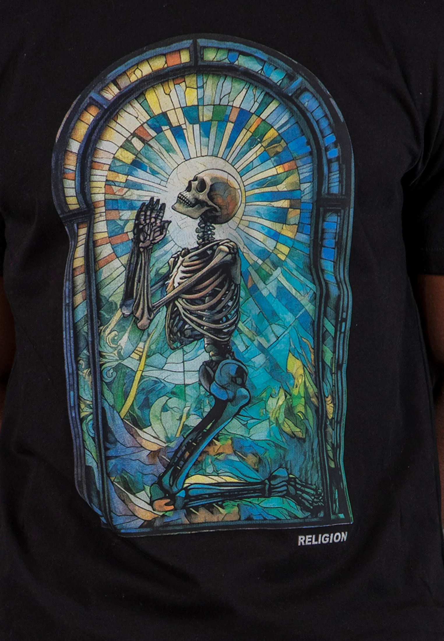 PRAYING PSYCHEDELIC T-SHIRT BLACK - Image 2