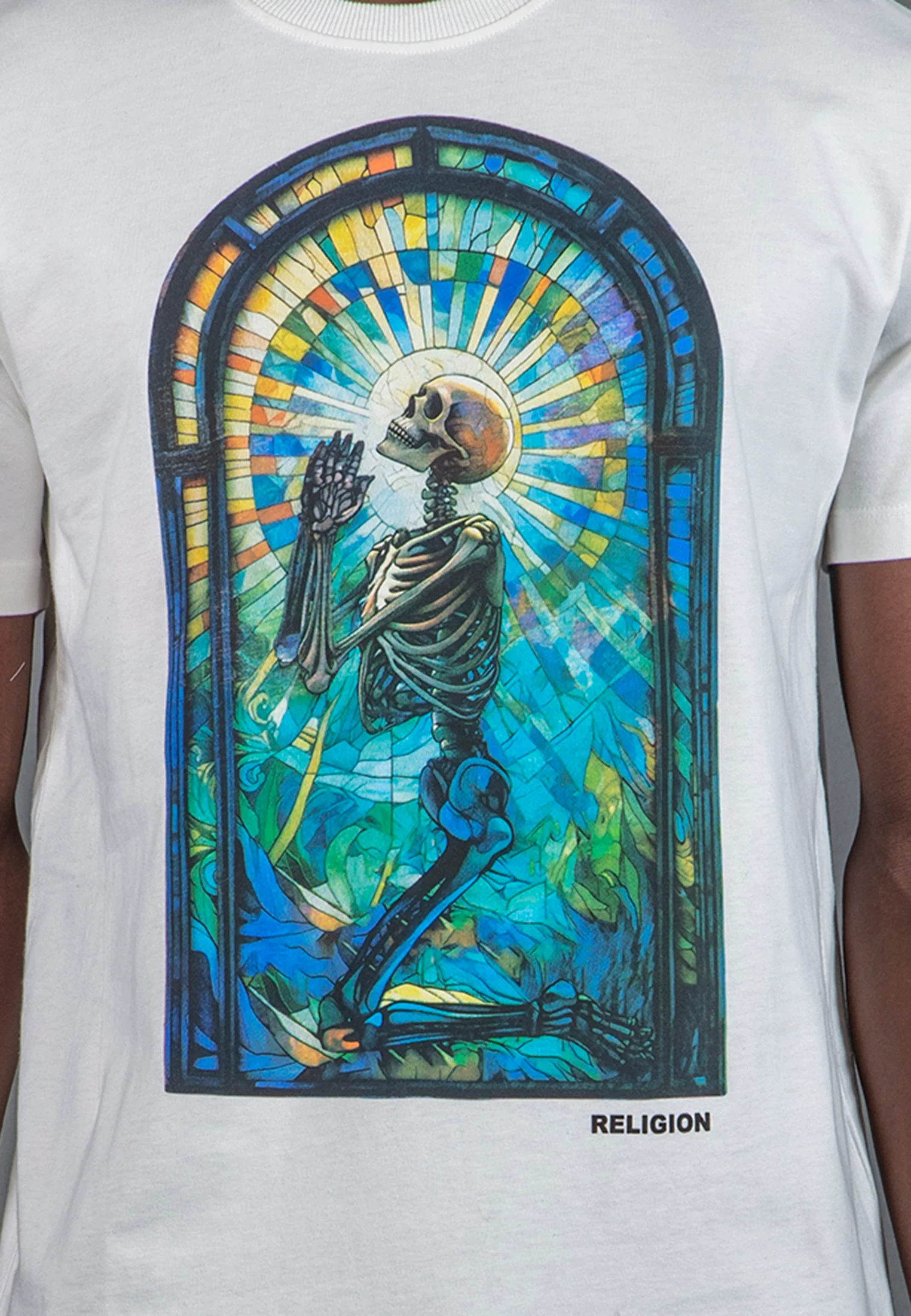 PRAYING PSYCHEDELIC T-SHIRT WHITE - Image 3