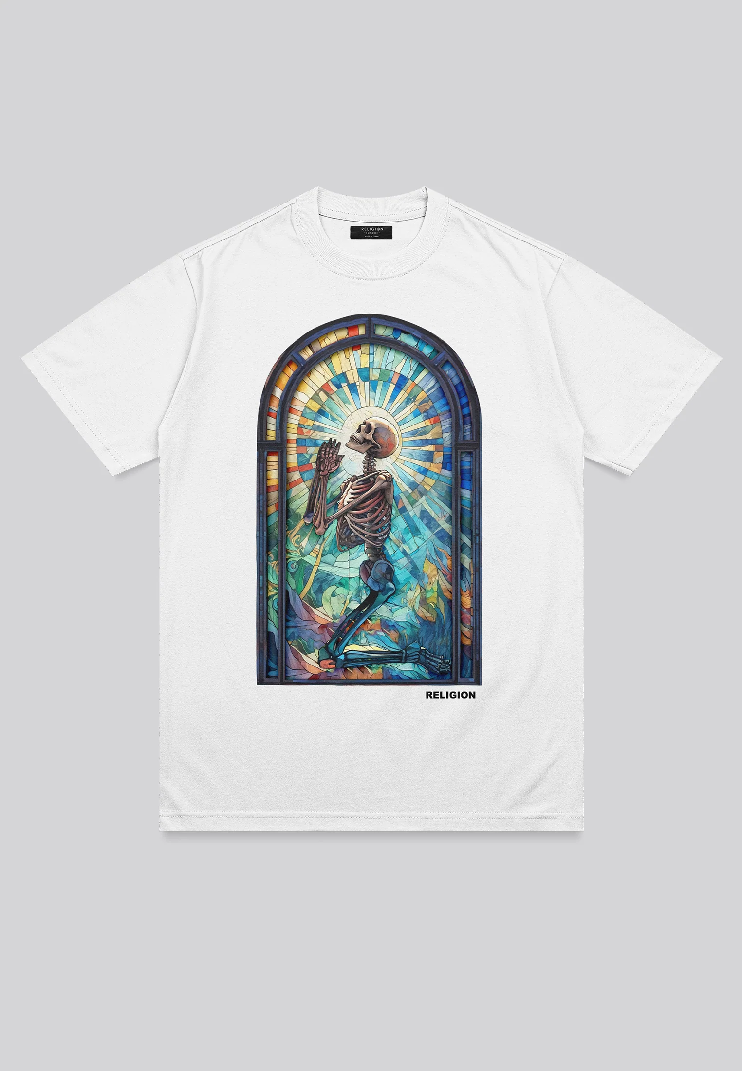 PRAYING PSYCHEDELIC T-SHIRT WHITE - Image 5
