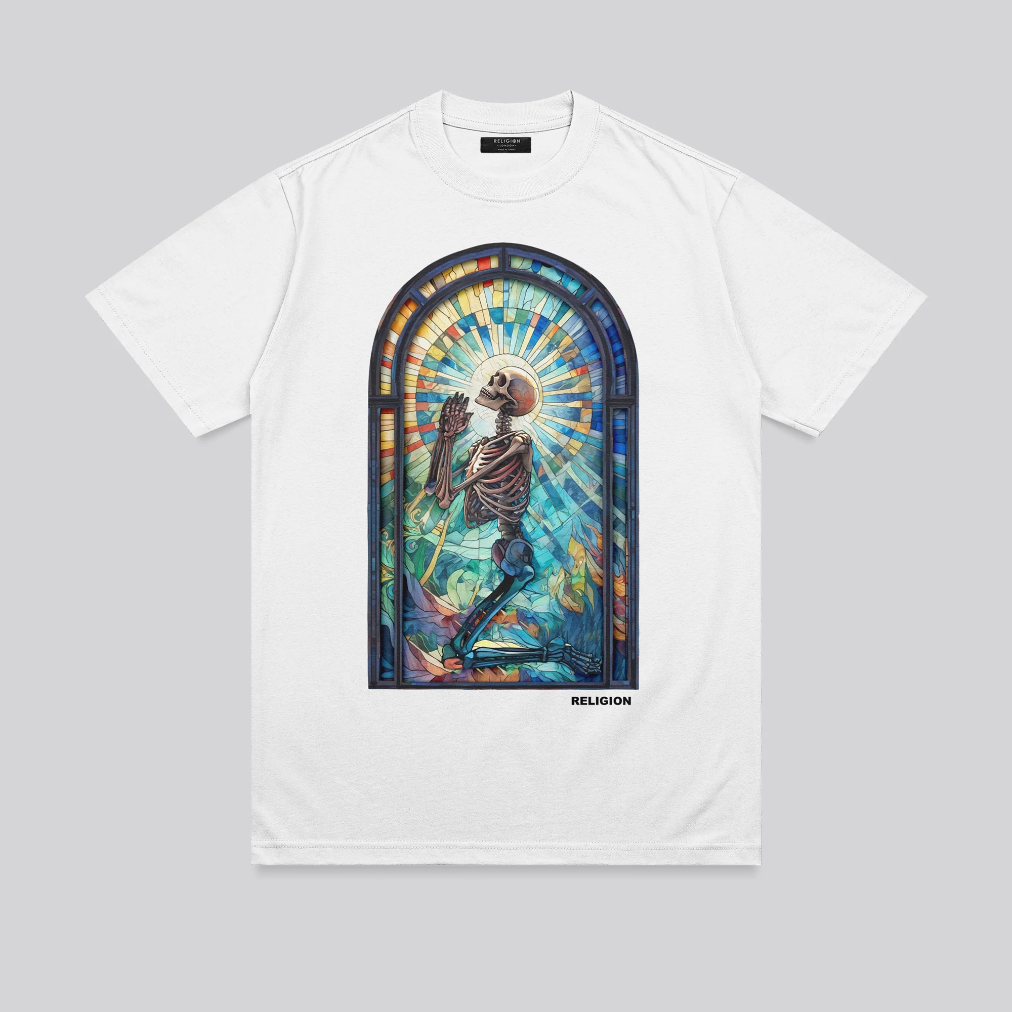 PRAYING PSYCHEDELIC T-SHIRT WHITE - Image 6