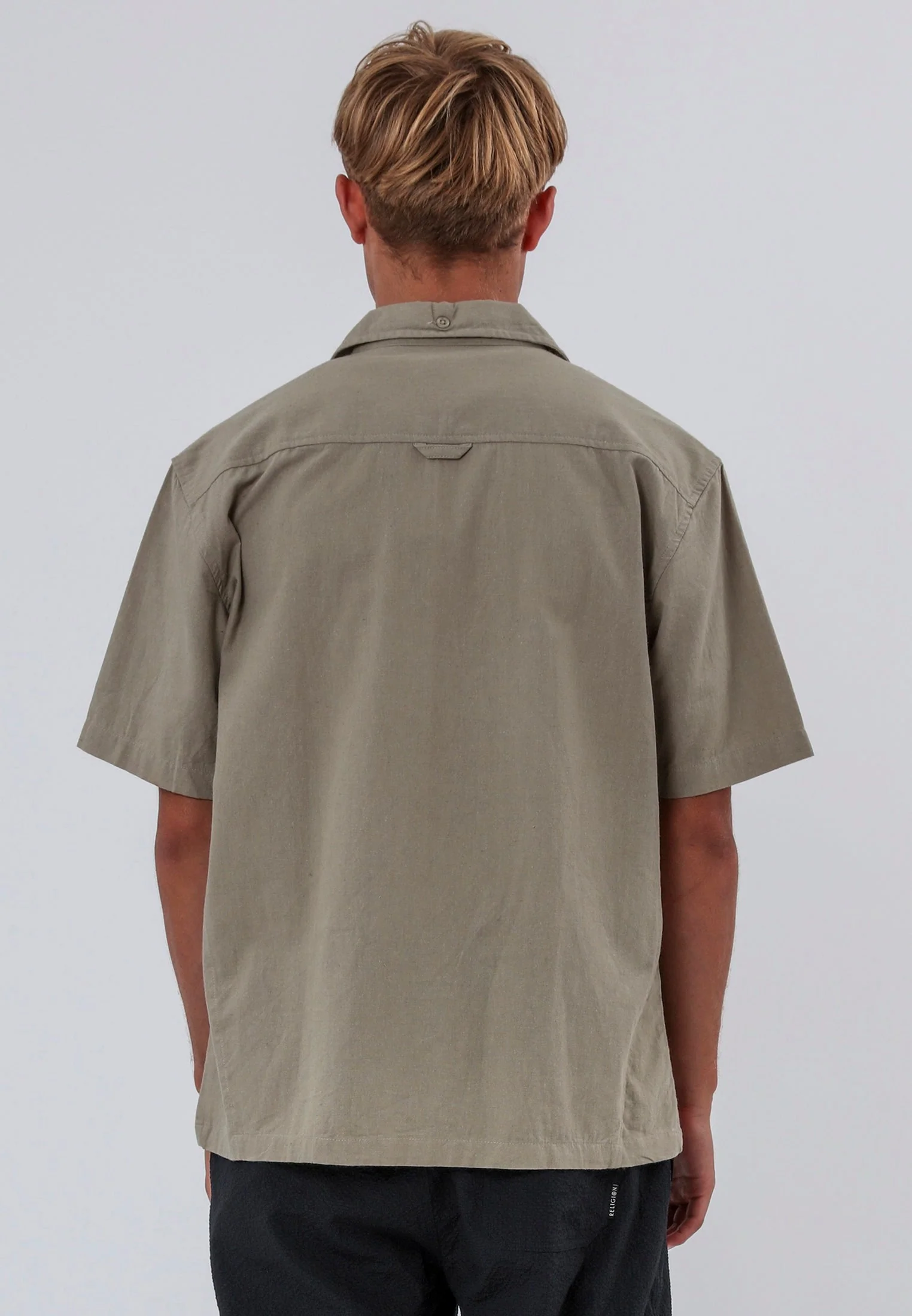 CORPS LINEN BLEND SHIRT LIGHT KHAKI - Image 3