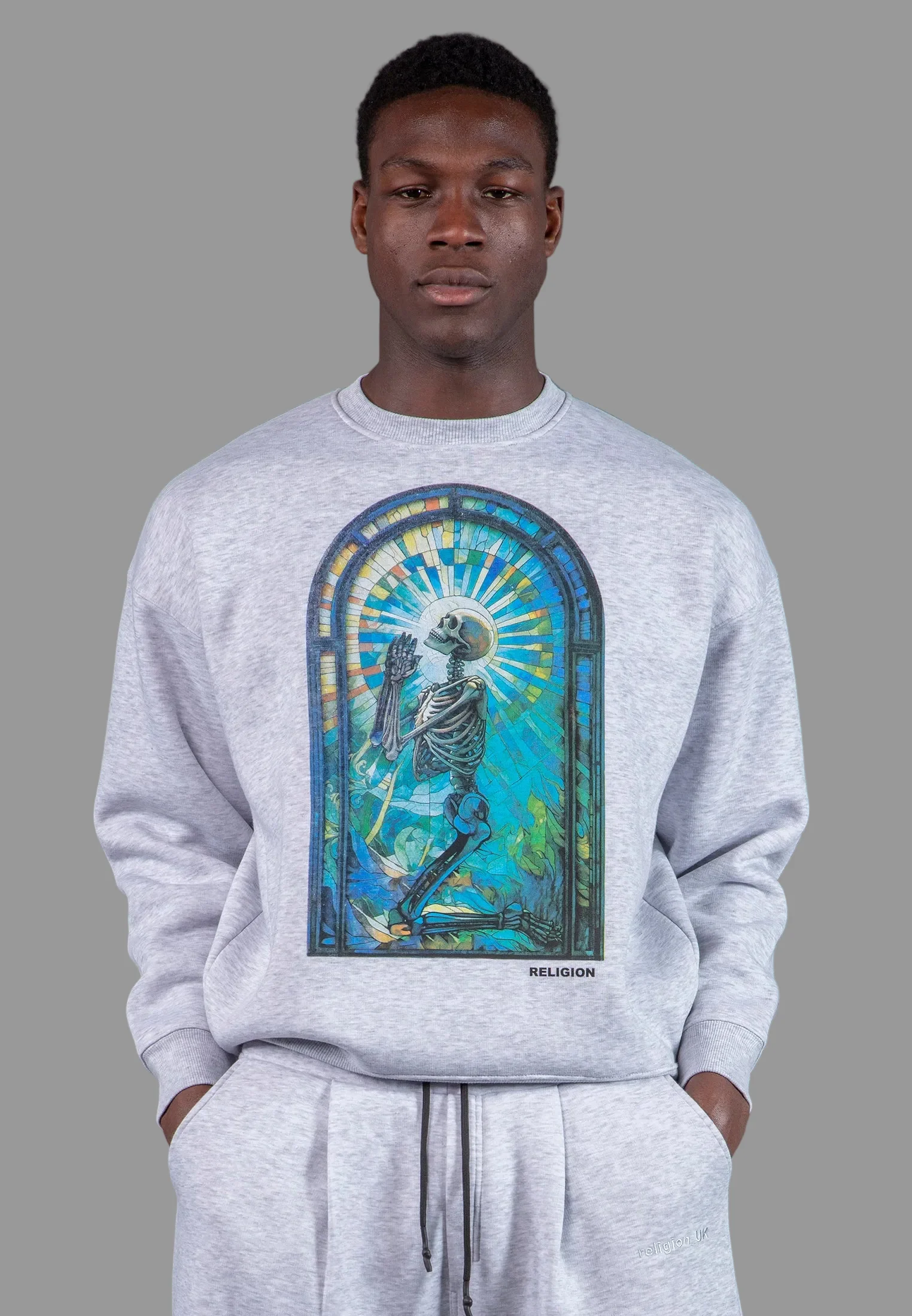 PSYCHEDELIC SWEAT LIGHT GREY MARL