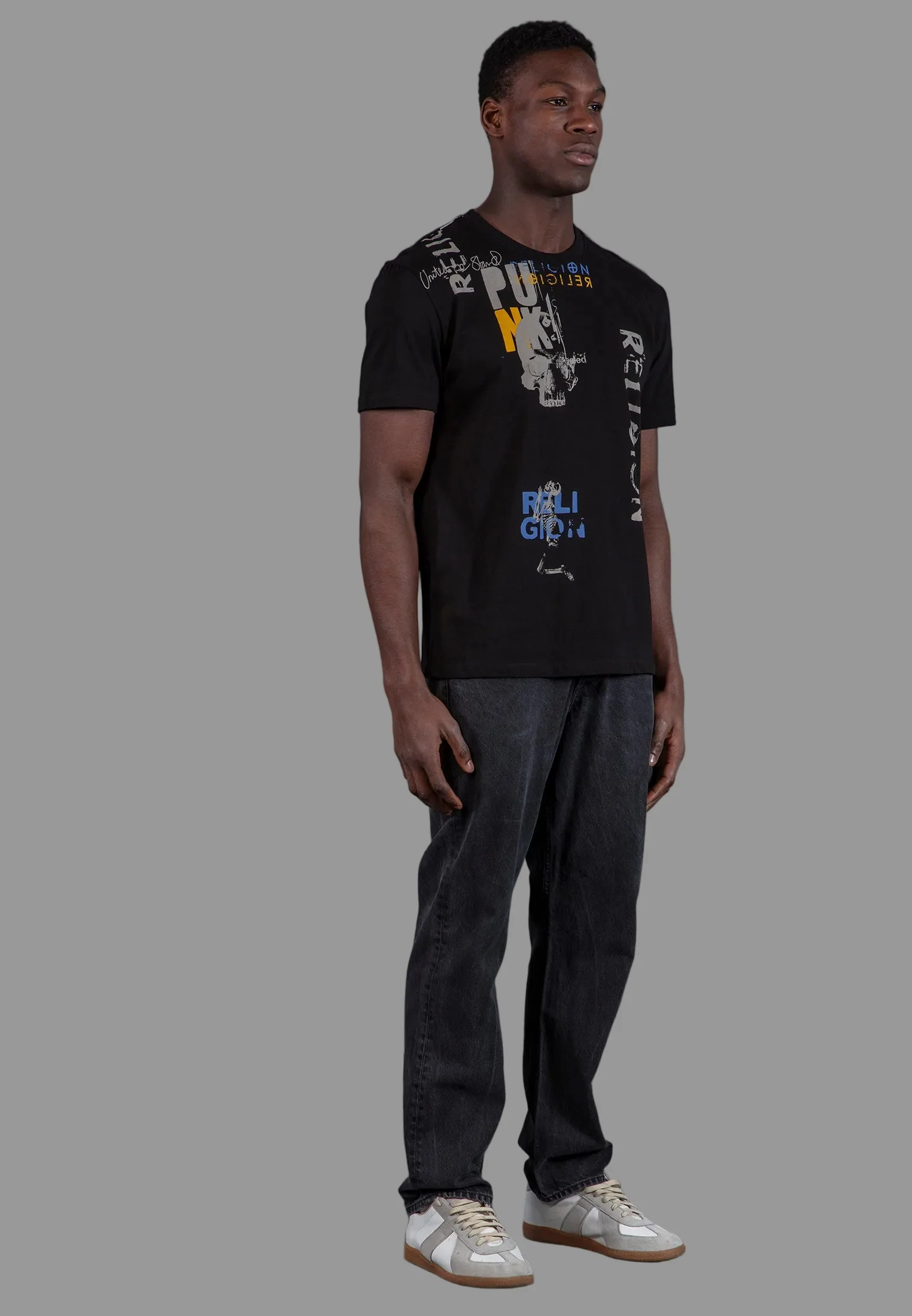 PUNK COLOUR T-SHIRT BLACK - Image 4