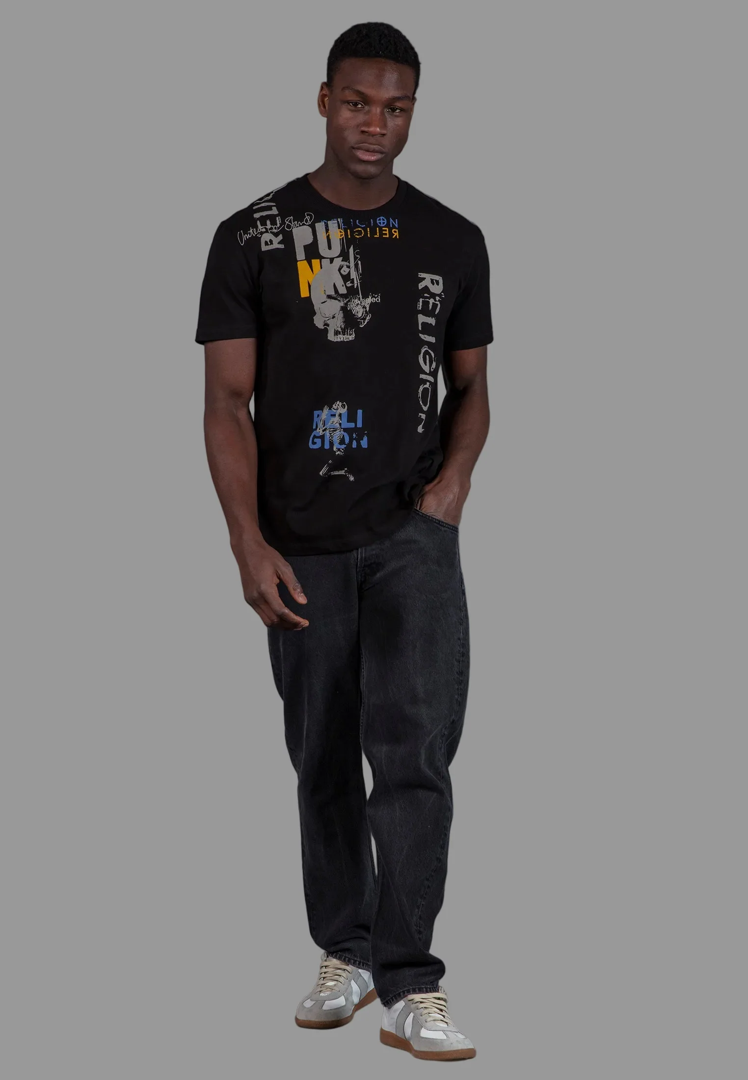 PUNK COLOUR T-SHIRT BLACK - Image 5