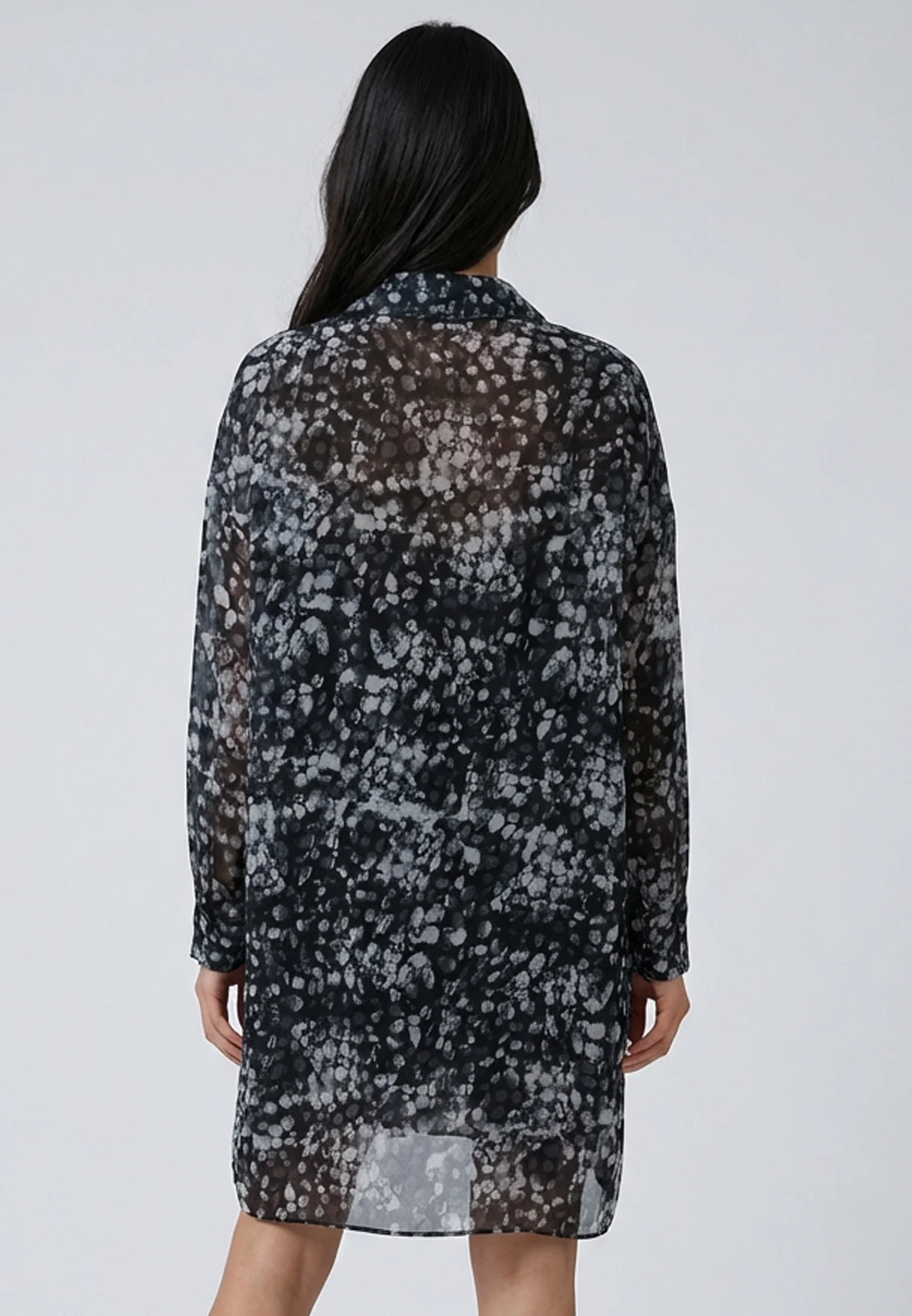 PYRITE DRESS STILL PRINT BLACK & GREY - Image 3