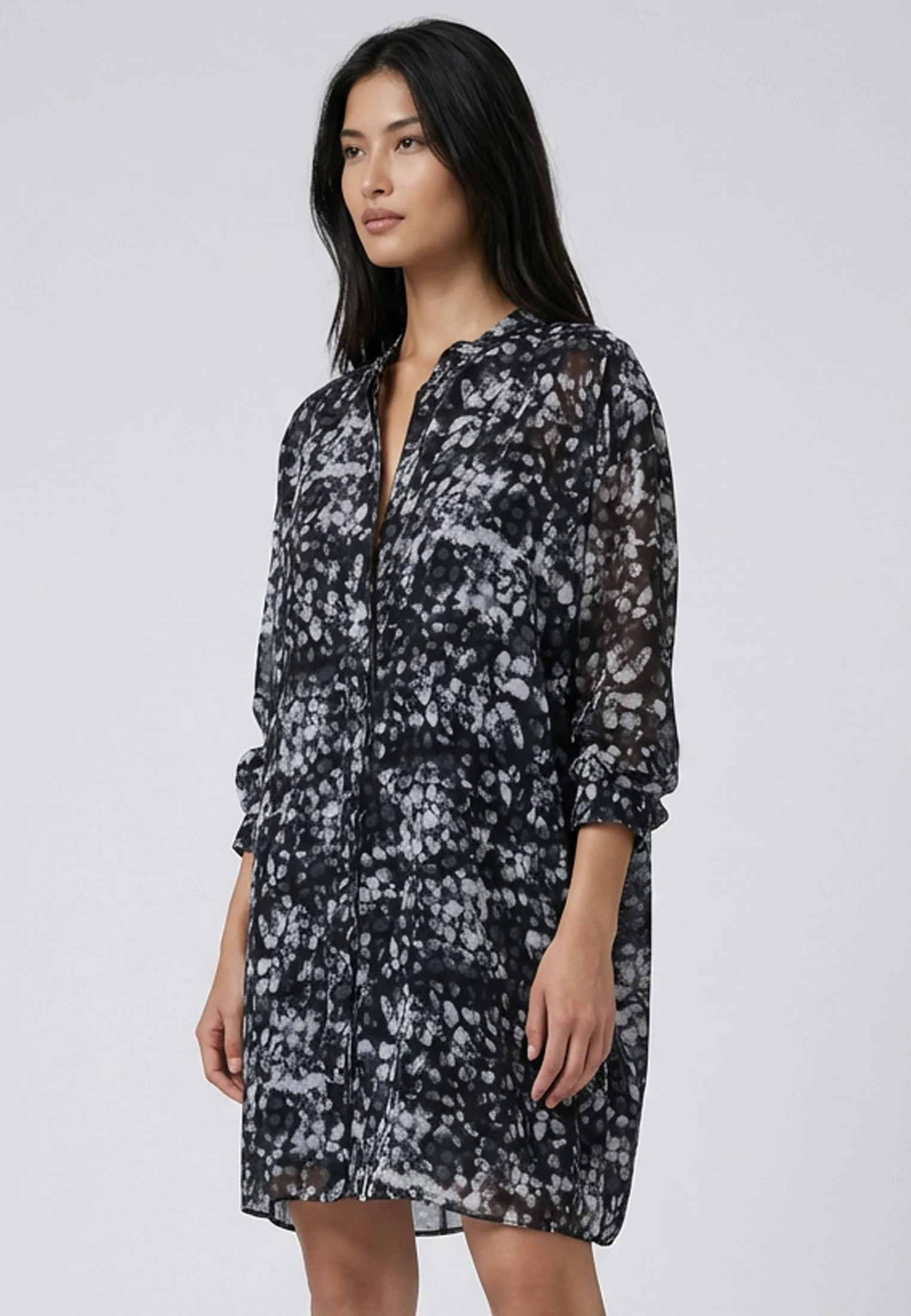 PYRITE DRESS STILL PRINT BLACK & GREY - Image 4