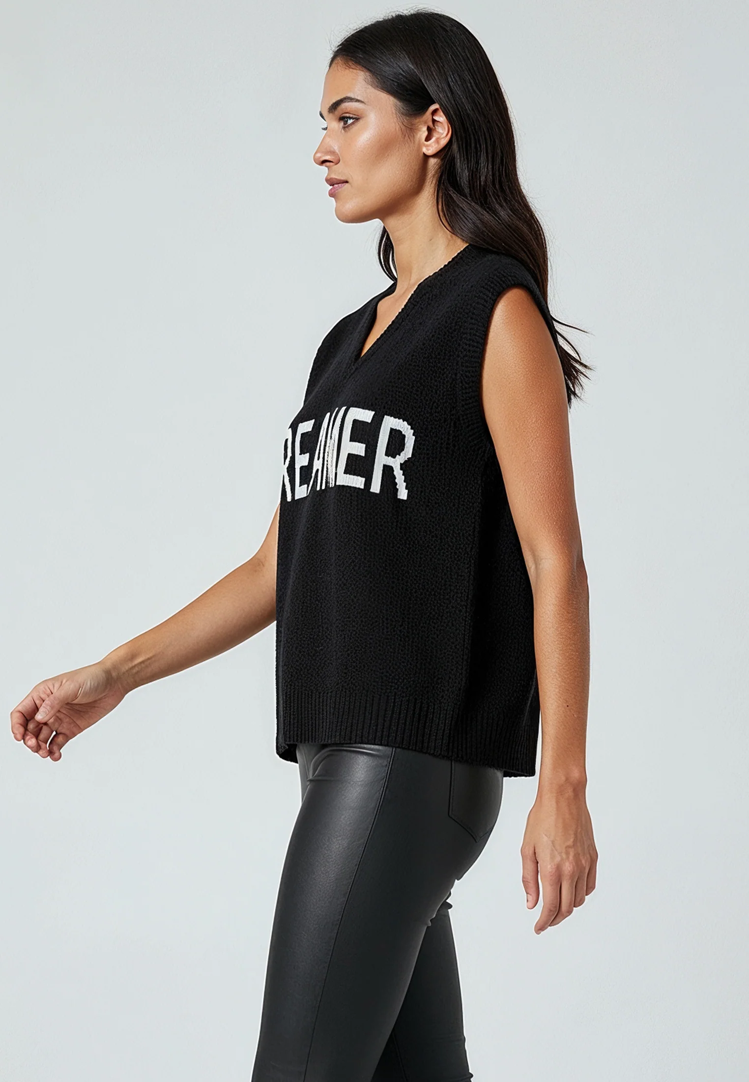 REBEL DREAMER SWEATER VEST BLACK - Image 4