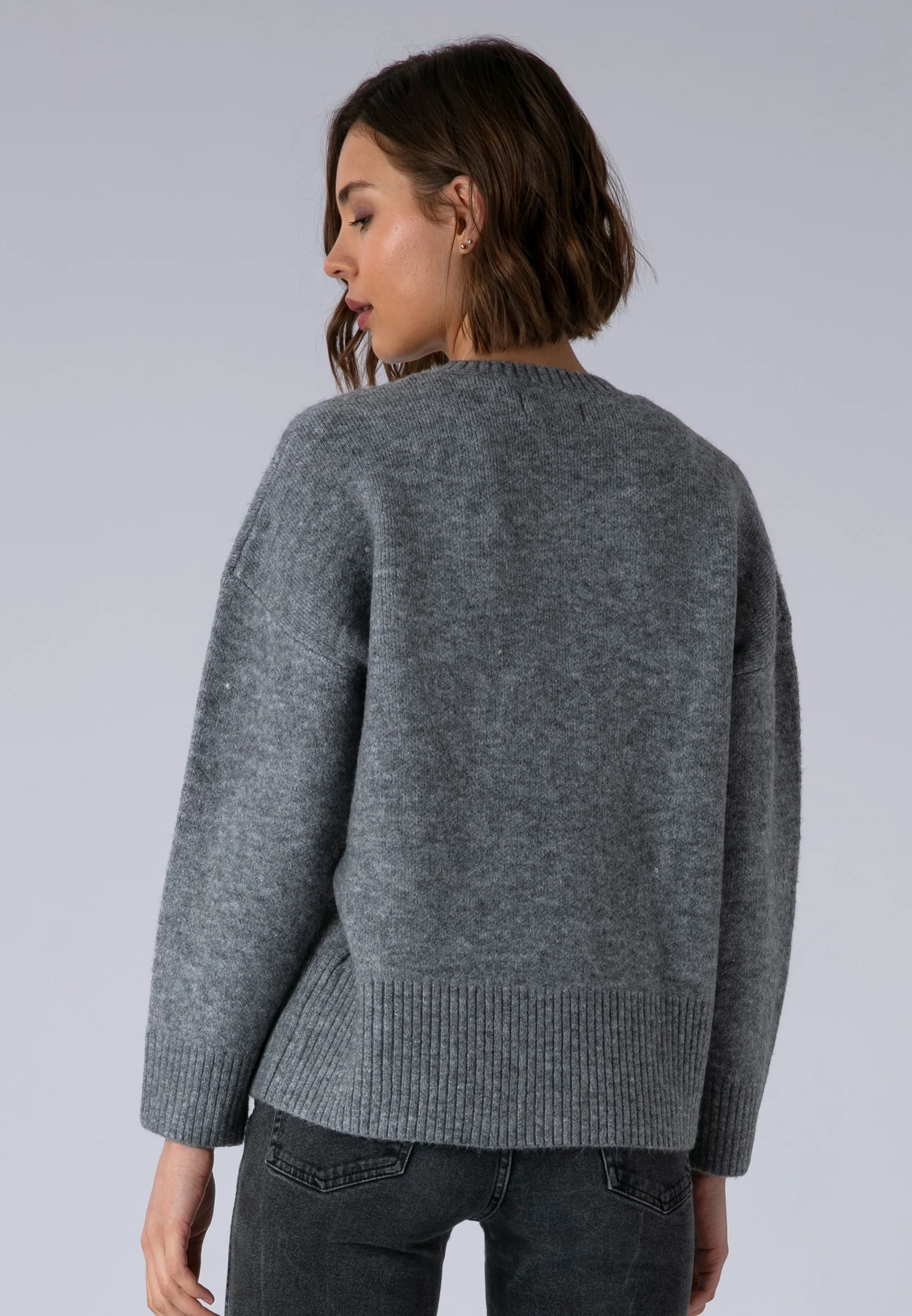 REBEL FOREVER JUMPER GREY MARL & BLACK - Image 4