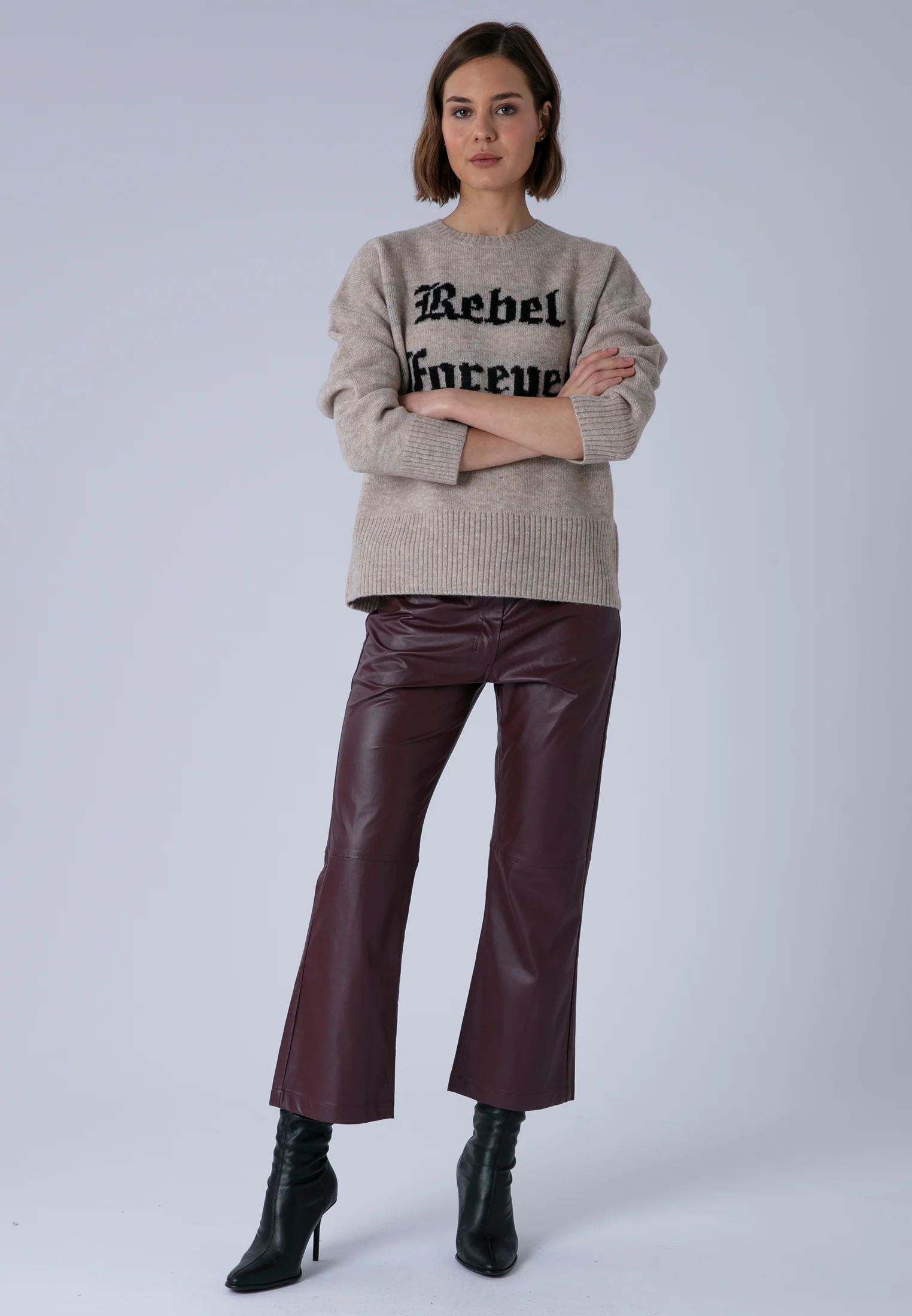 REBEL FOREVER JUMPER OATMEAL & BLACK - Image 2