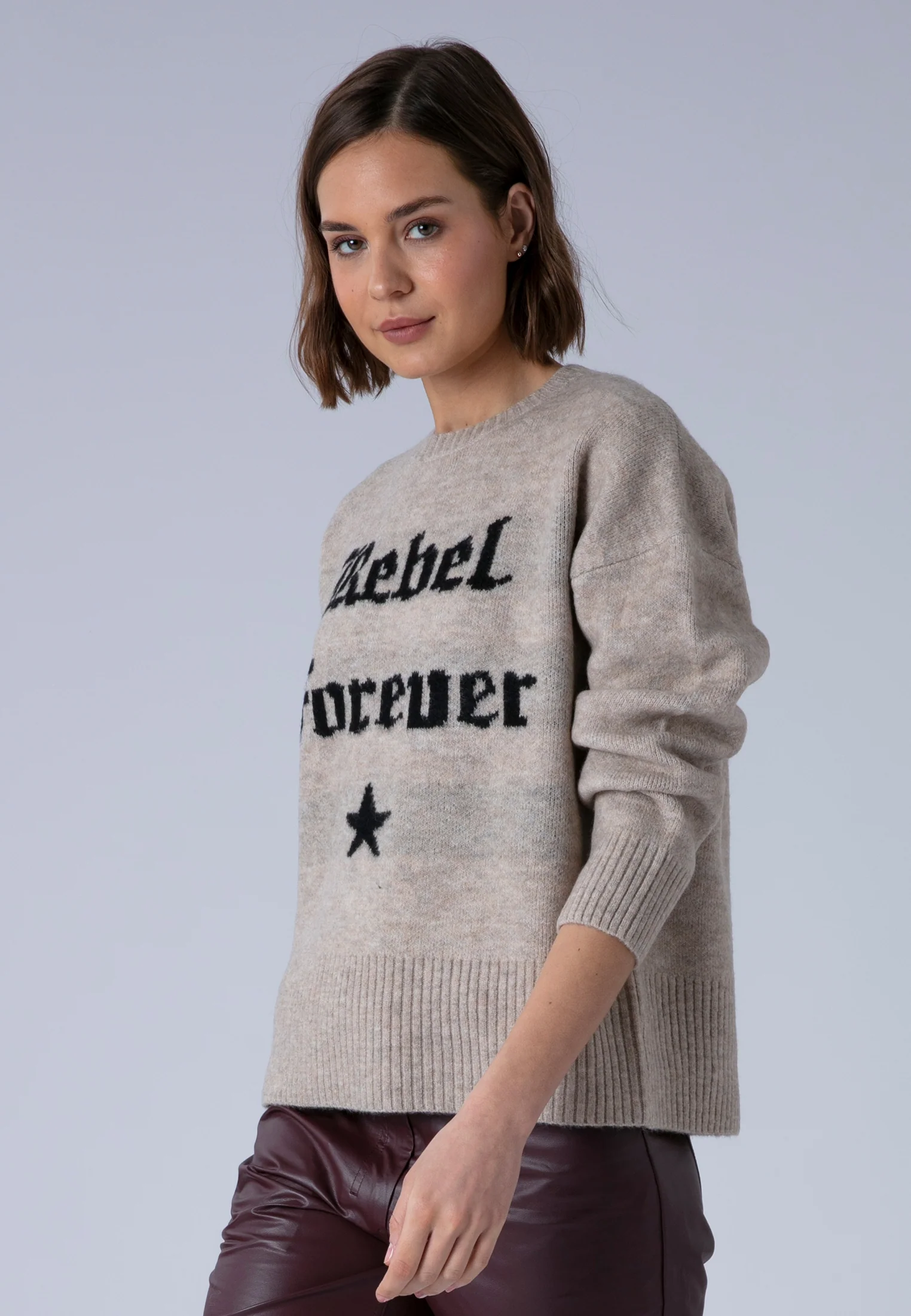 REBEL FOREVER JUMPER OATMEAL & BLACK - Image 3