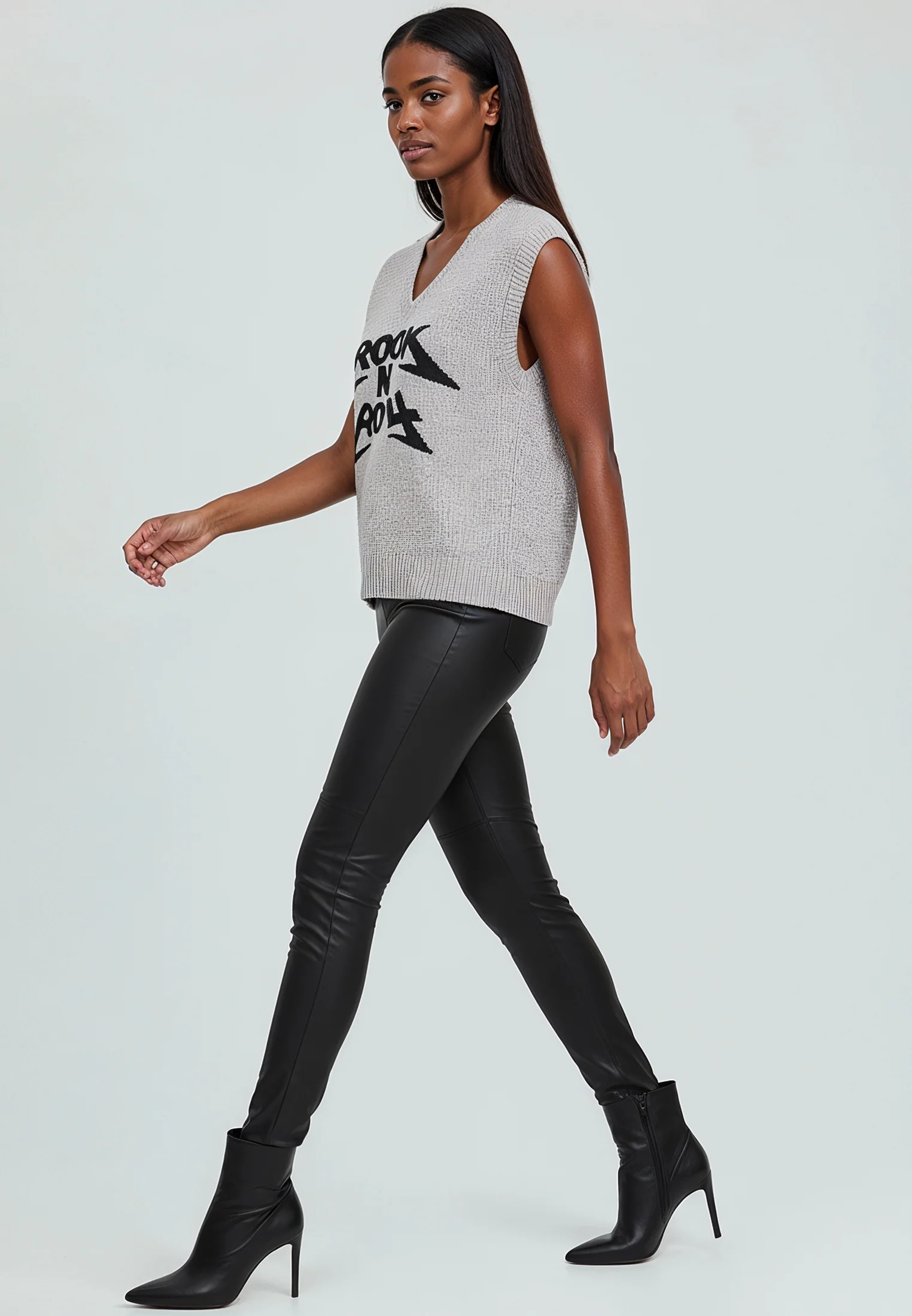 REBEL GILET ROCK N ROLL GREY - Image 2