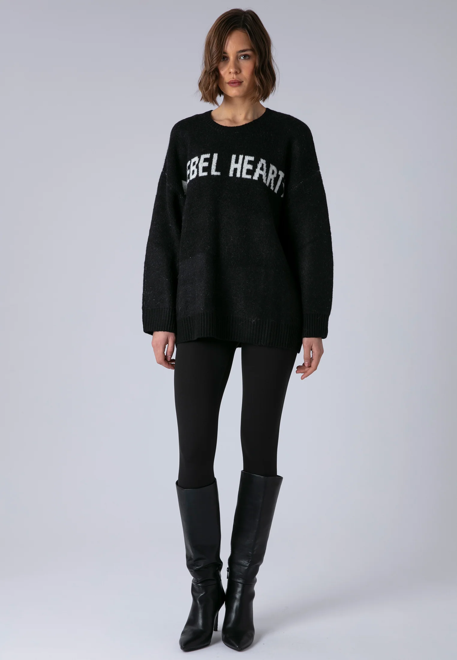 REBEL HEART JUMPER BLACK & WHITE - Image 8