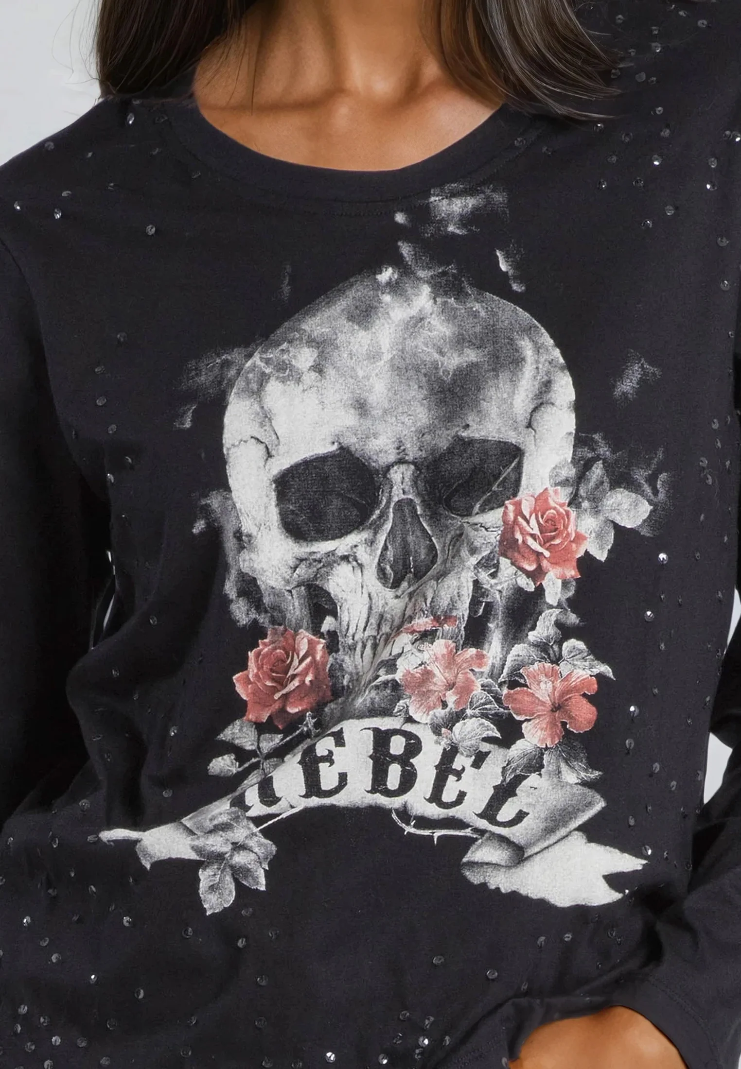 REBEL SKULL T-SHIRT BLACK - Image 6