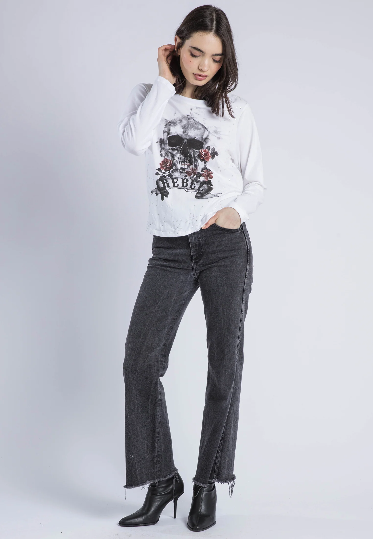 REBEL SKULL T-SHIRT WHITE - Image 5