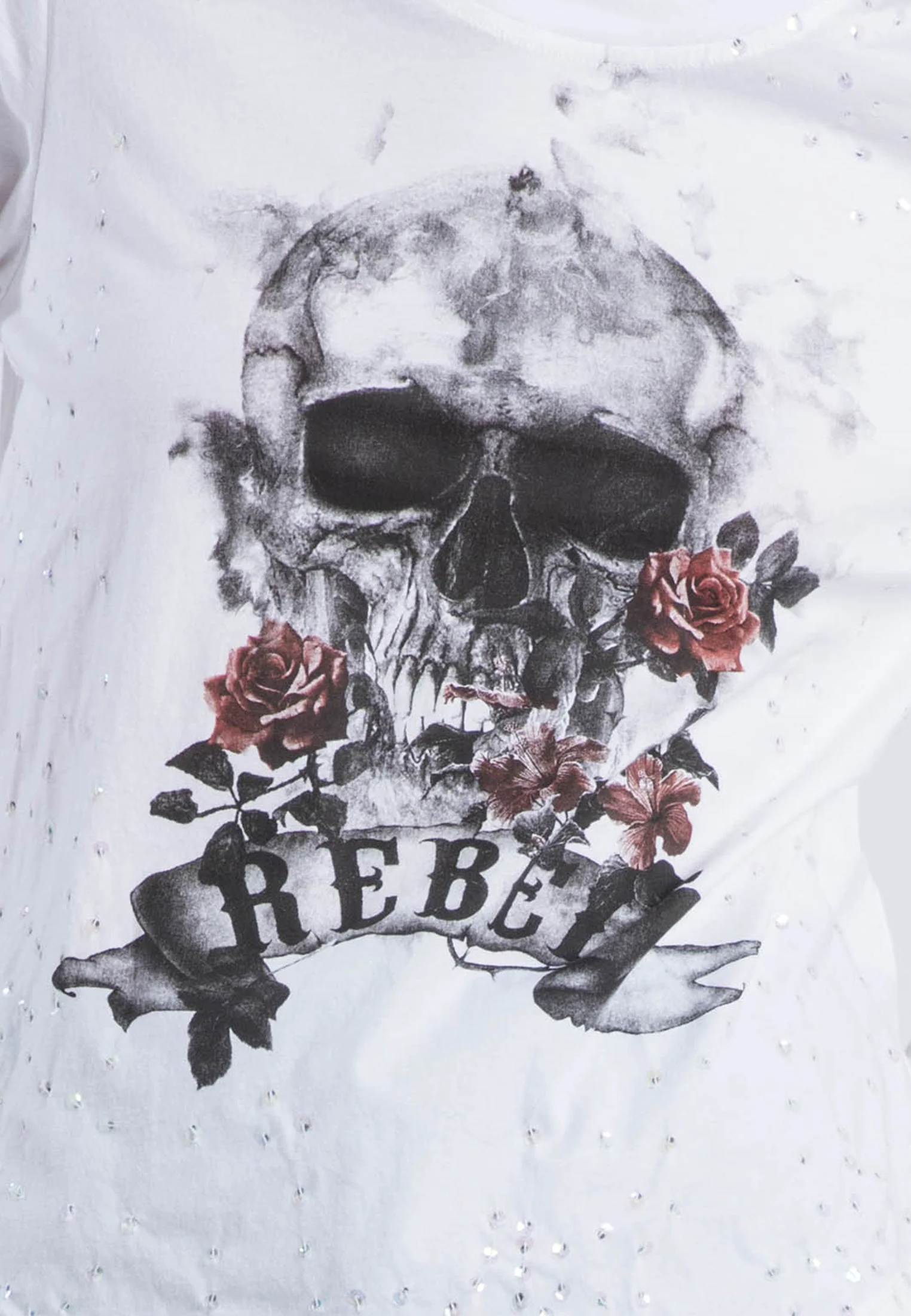 REBEL SKULL T-SHIRT WHITE - Image 6