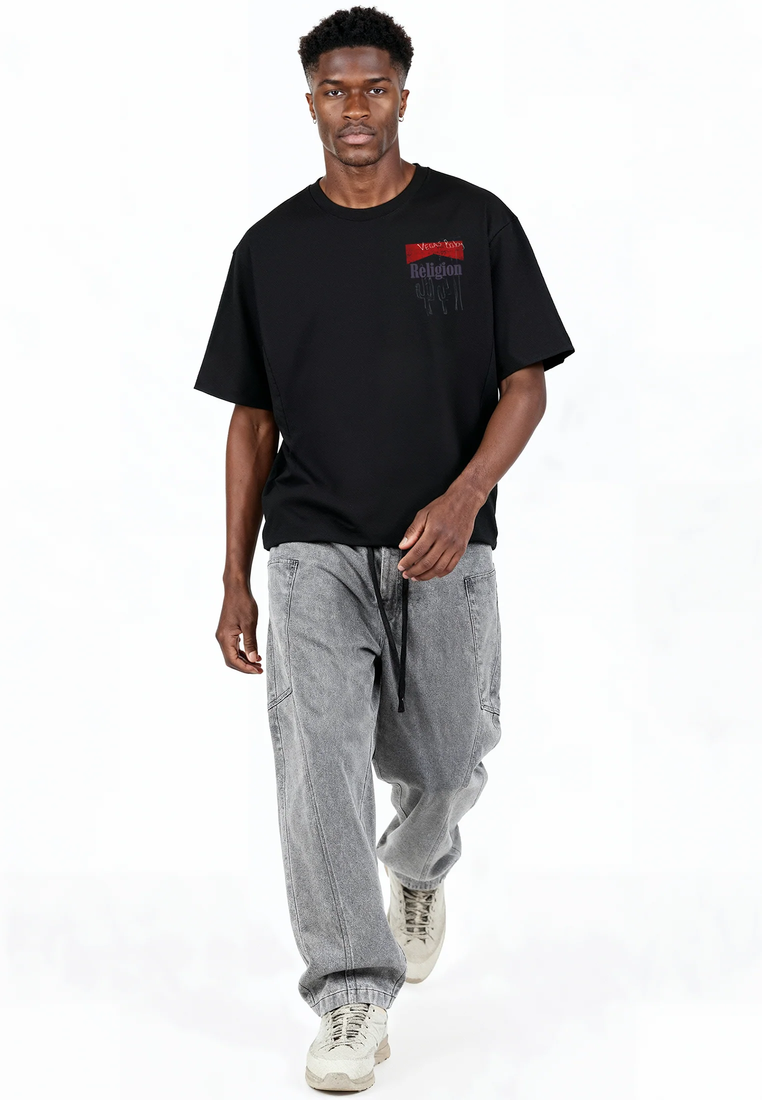 RED TAB CROP T-SHIRT BLACK - Image 4