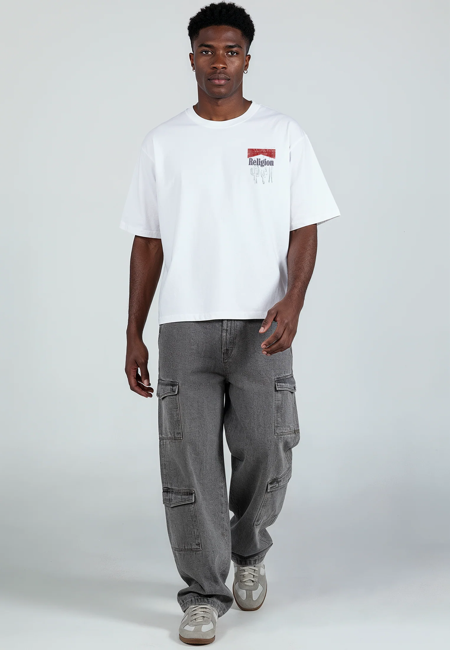 RED TAB CROP T-SHIRT WHITE - Image 4