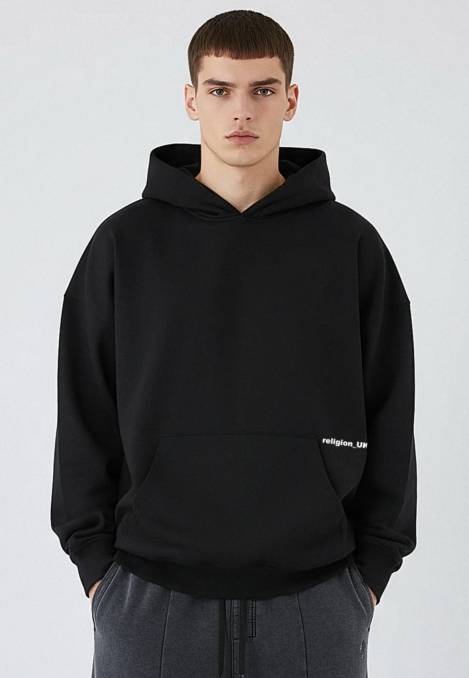 RELIGION UK RELAXED HOODIE BLACK - Image 3