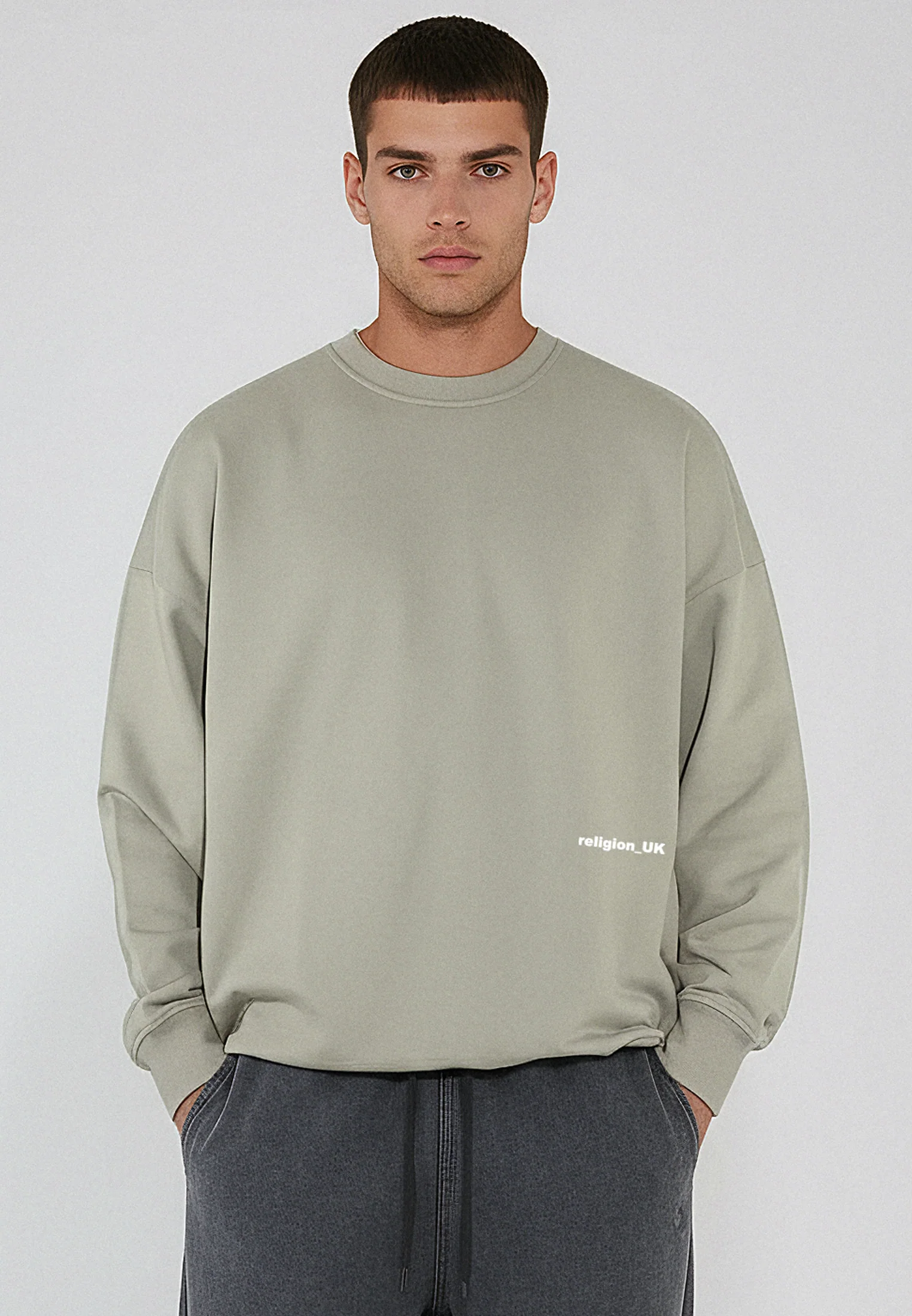 RELIGION UK SWEAT KHAKI - Image 2