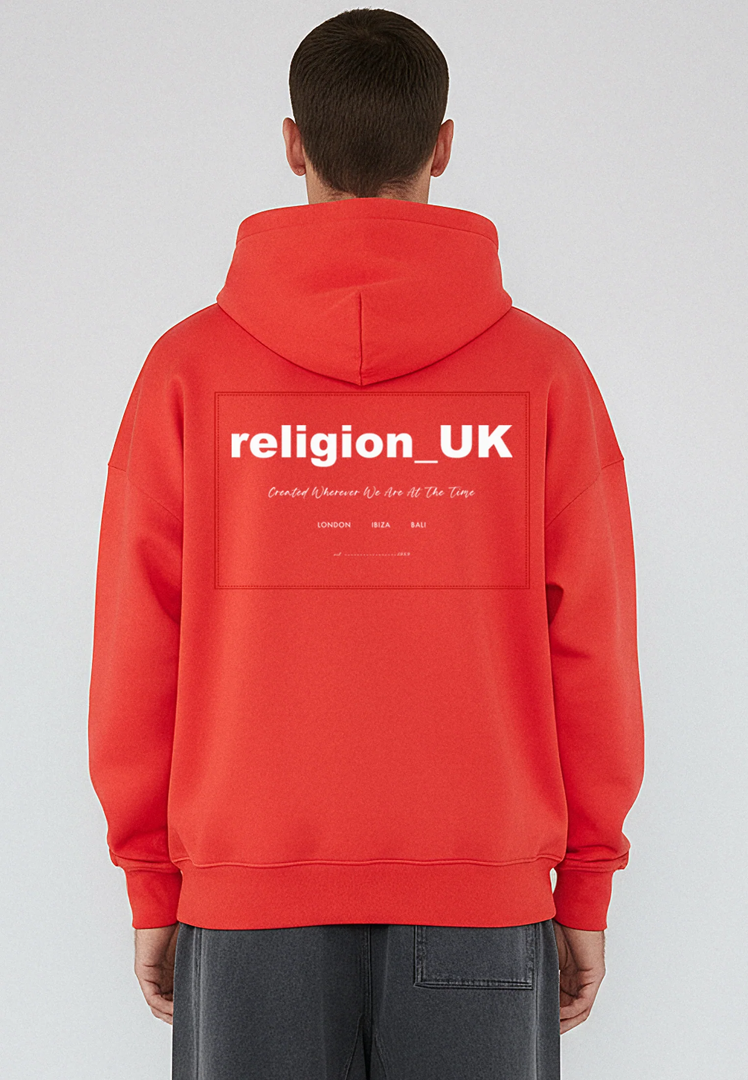 RELIGION UK RELAXED HOODIE BRIGHT RED