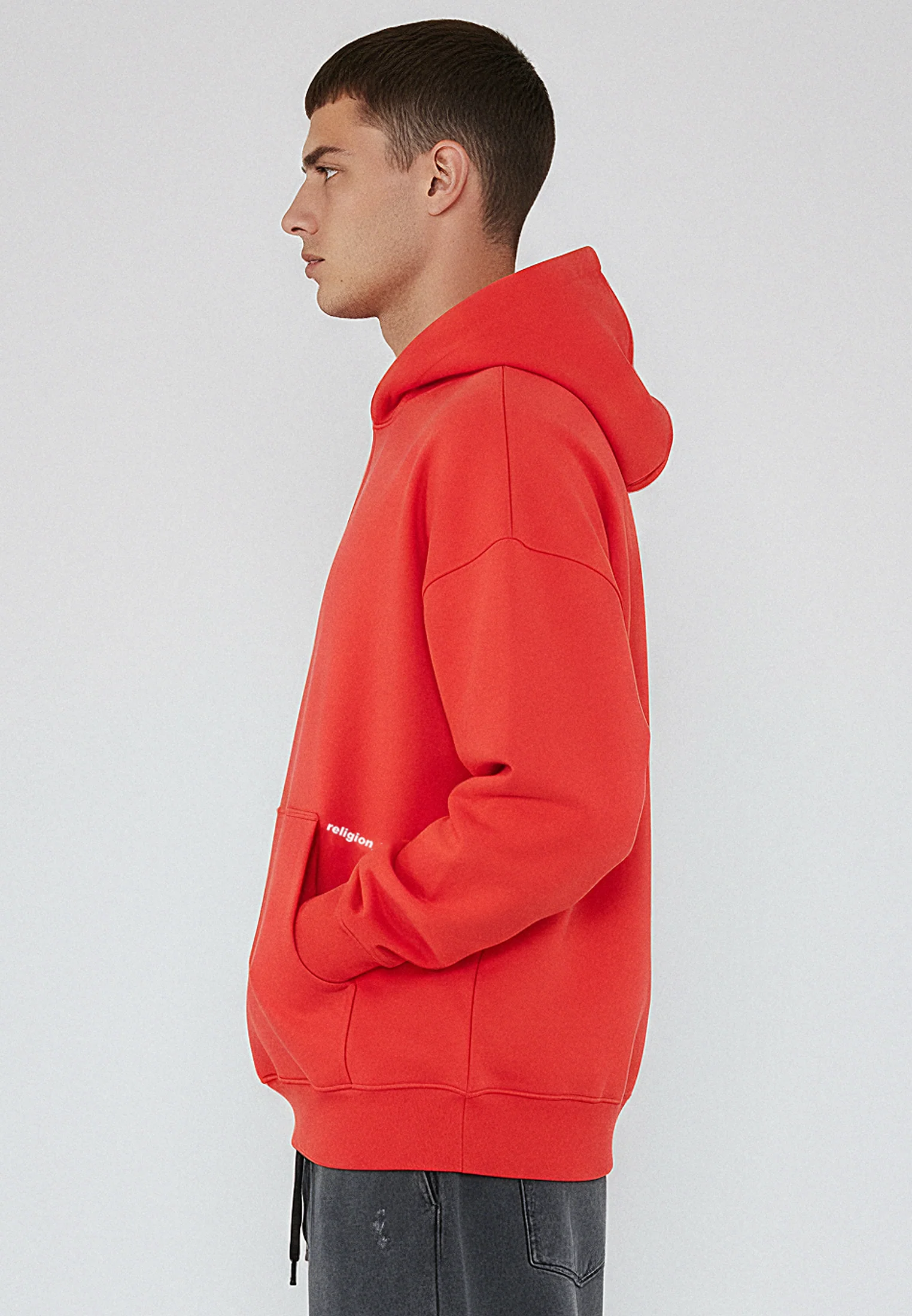 RELIGION UK RELAXED HOODIE BRIGHT RED - Image 4