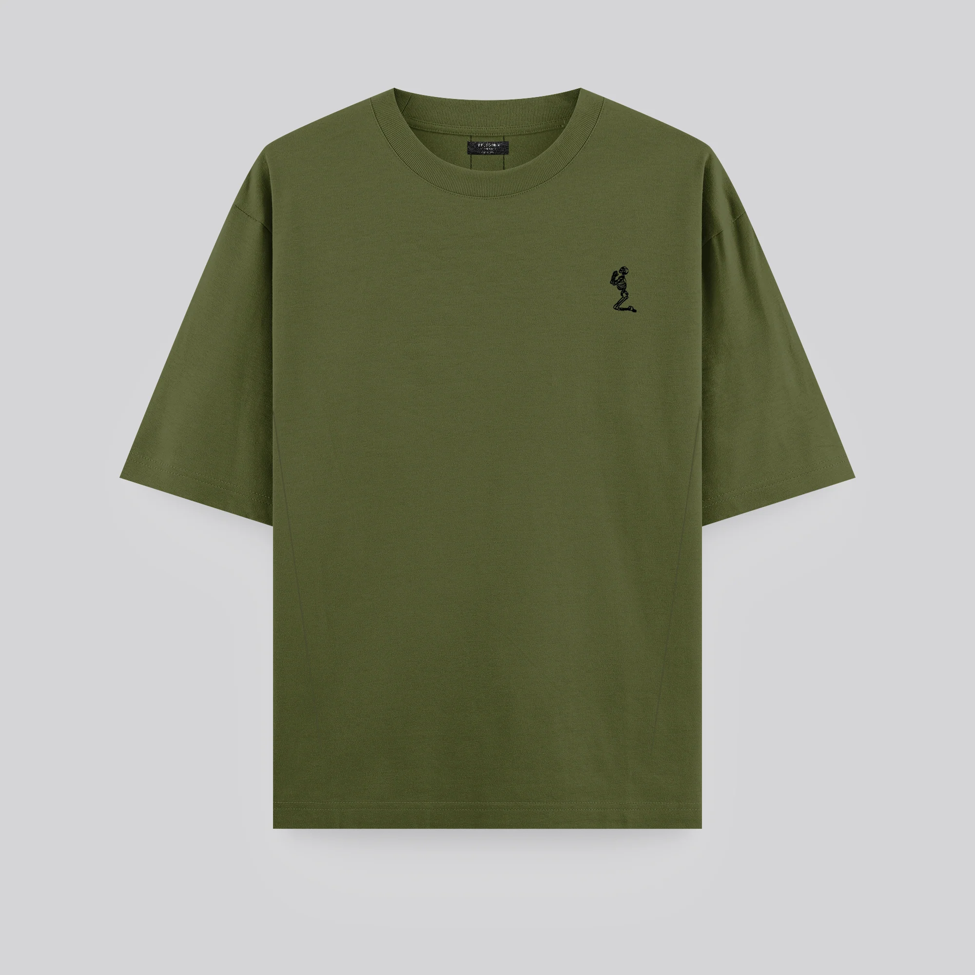 OVERSIZED HEAVY BLOCK T-SHIRT ARMY GREEN - Image 6