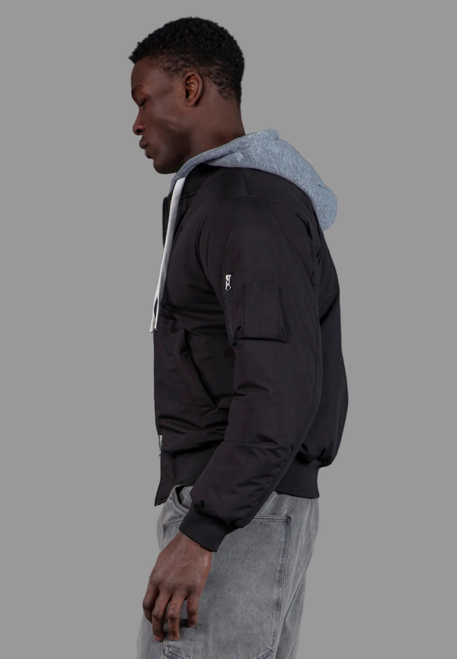 REVERSIBLE HOODED BOMBER BLACK - Image 10
