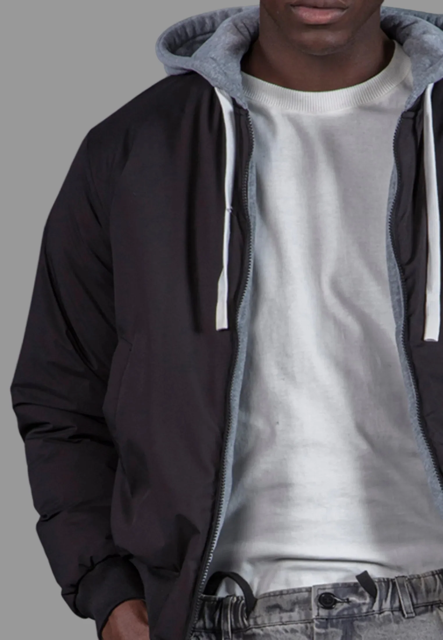 REVERSIBLE HOODED BOMBER BLACK - Image 6