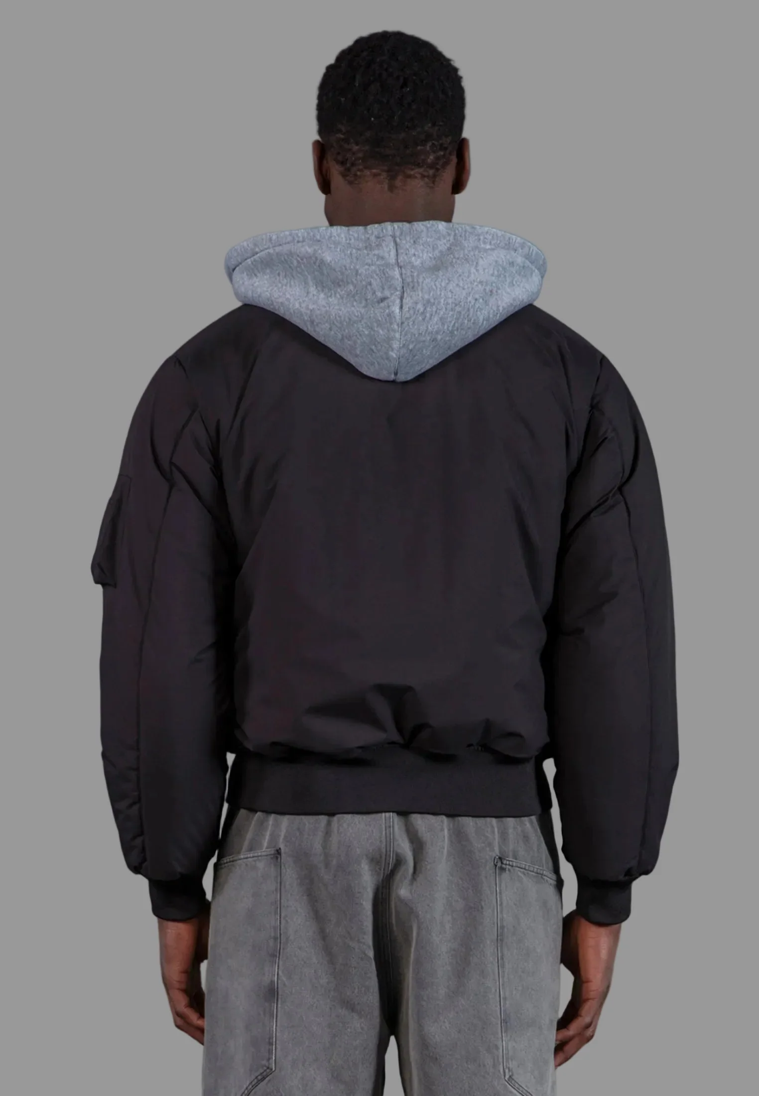 REVERSIBLE HOODED BOMBER BLACK - Image 8