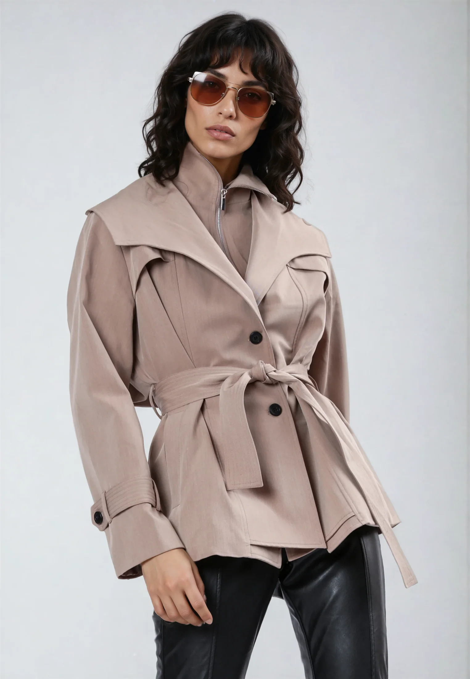 RHODIUM TAUPE TRENCHCOAT - Image 3