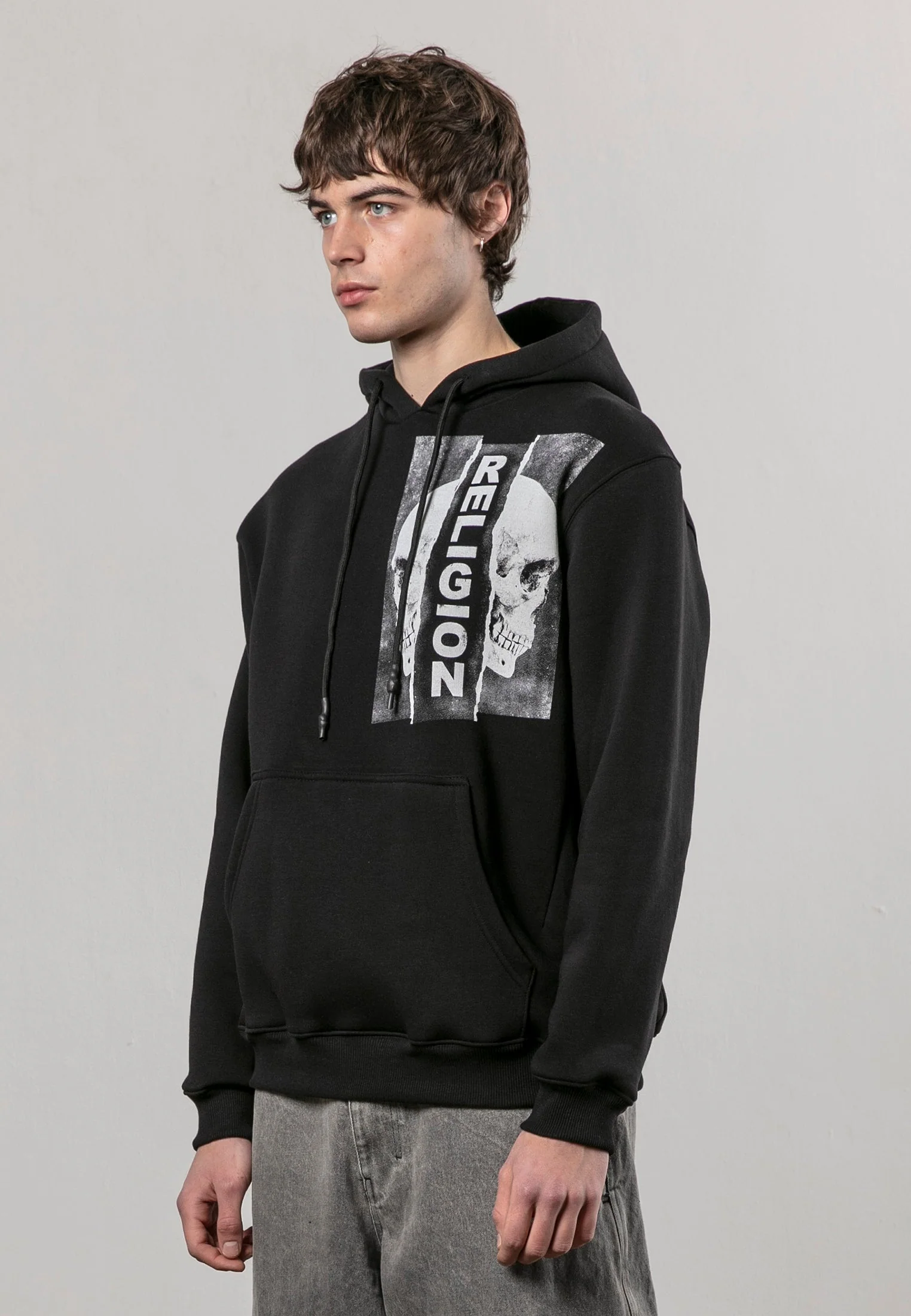RIPPED HOODIE BLACK - Image 4