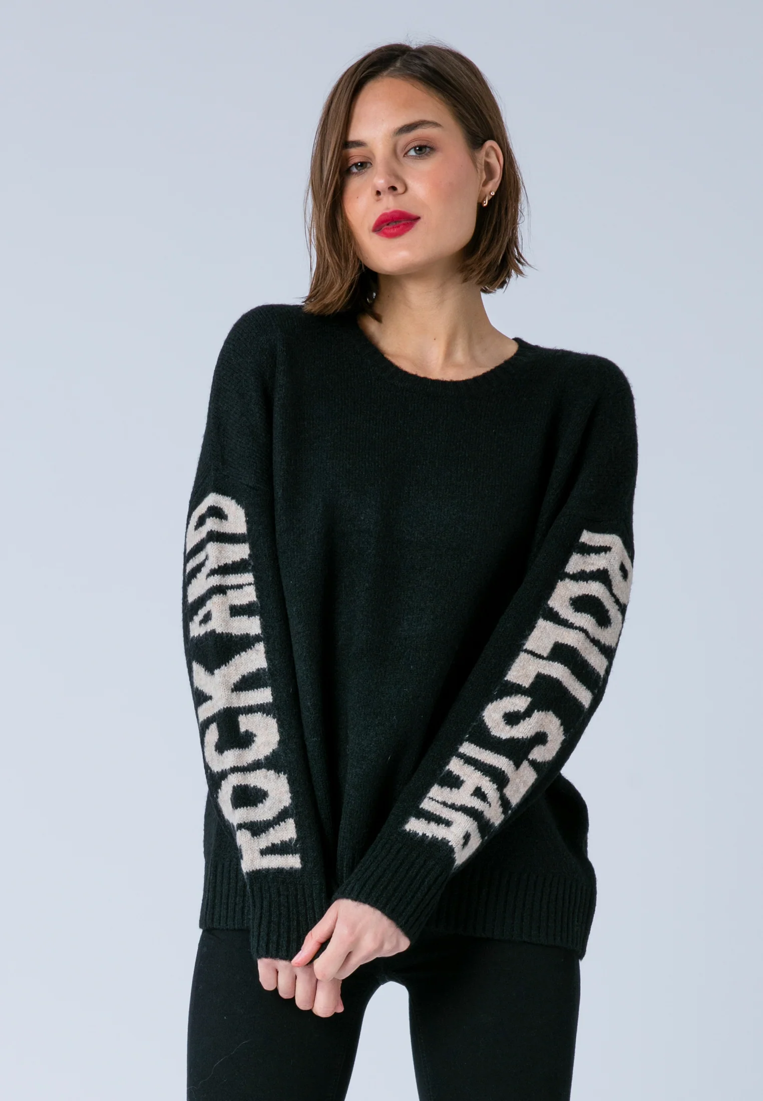 ROCK & ROLL JUMPER BLACK & NUDE
