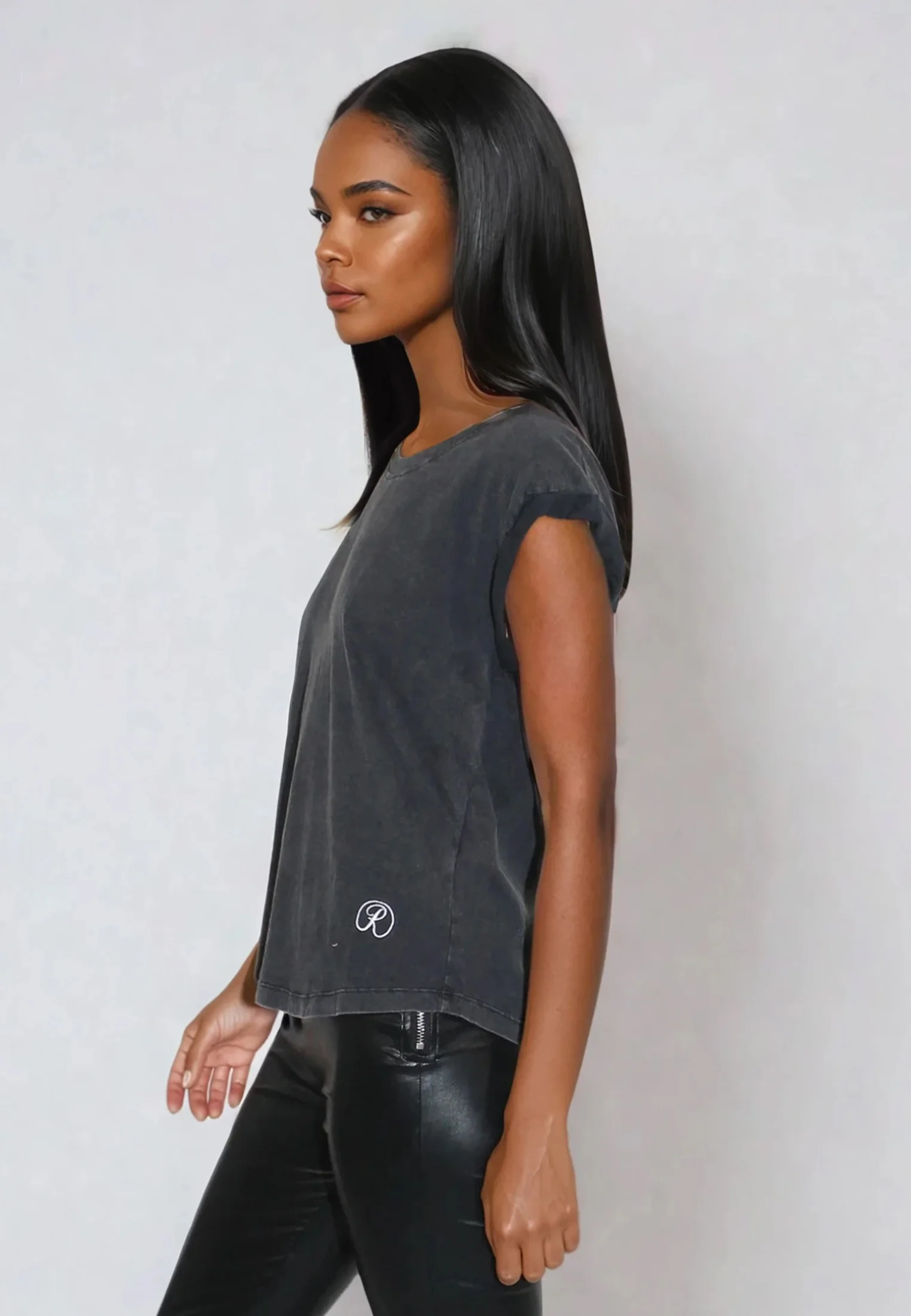 ROLLED CAP SLEEVE VINTAGE BLACK - Image 4
