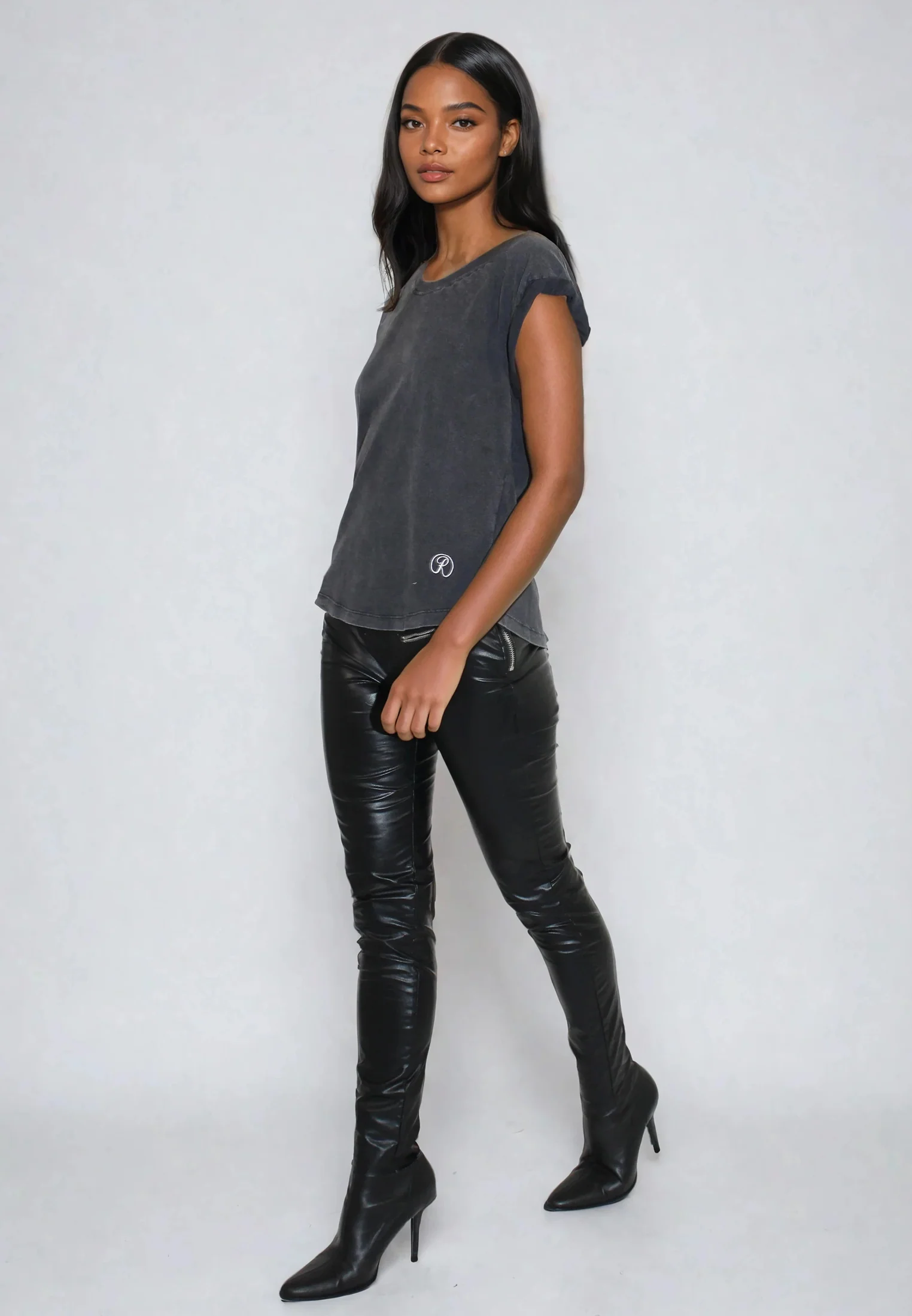 ROLLED CAP SLEEVE VINTAGE BLACK - Image 5