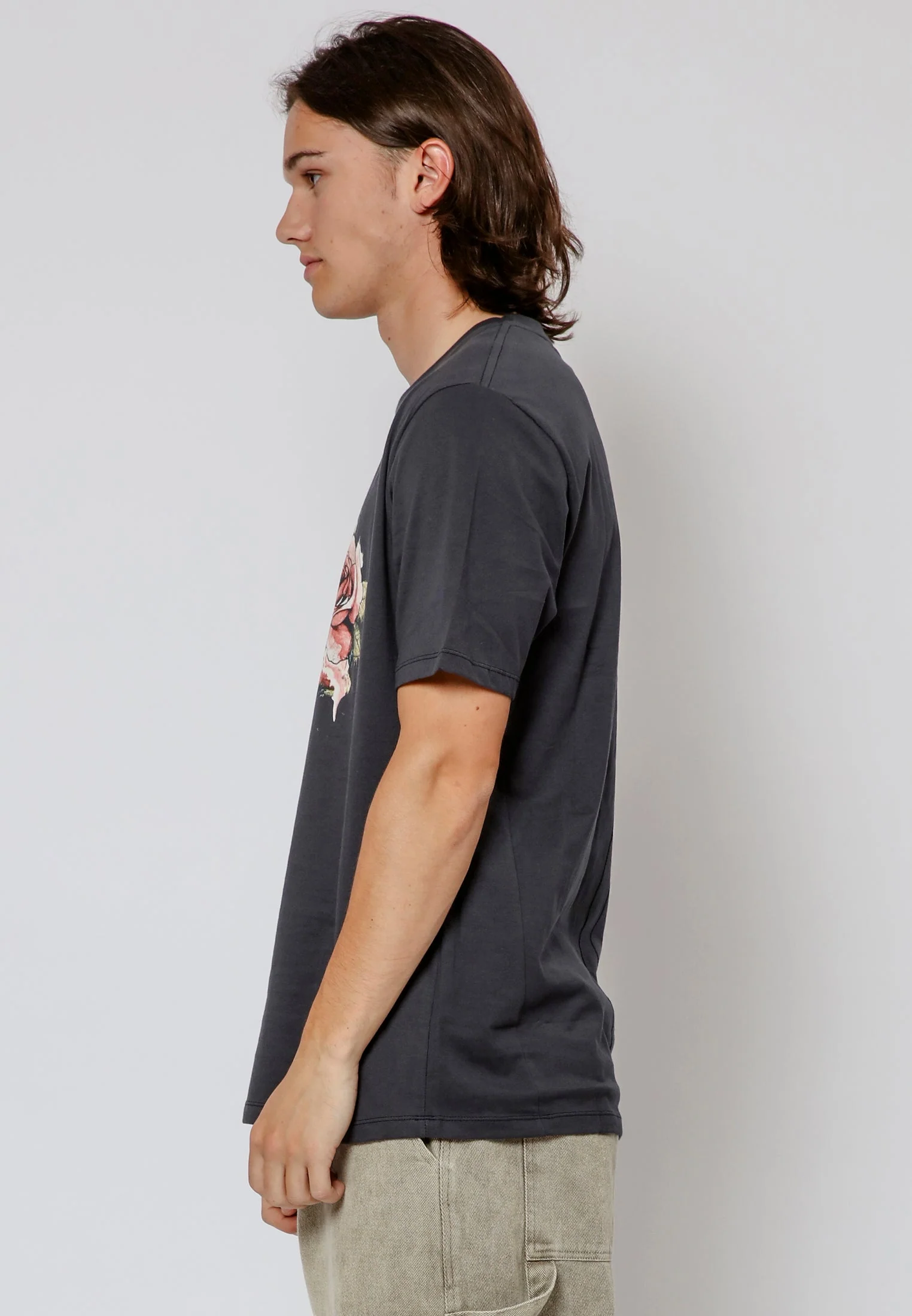 ROSES SKULL T-SHIRT WASHED BLACK - Image 7