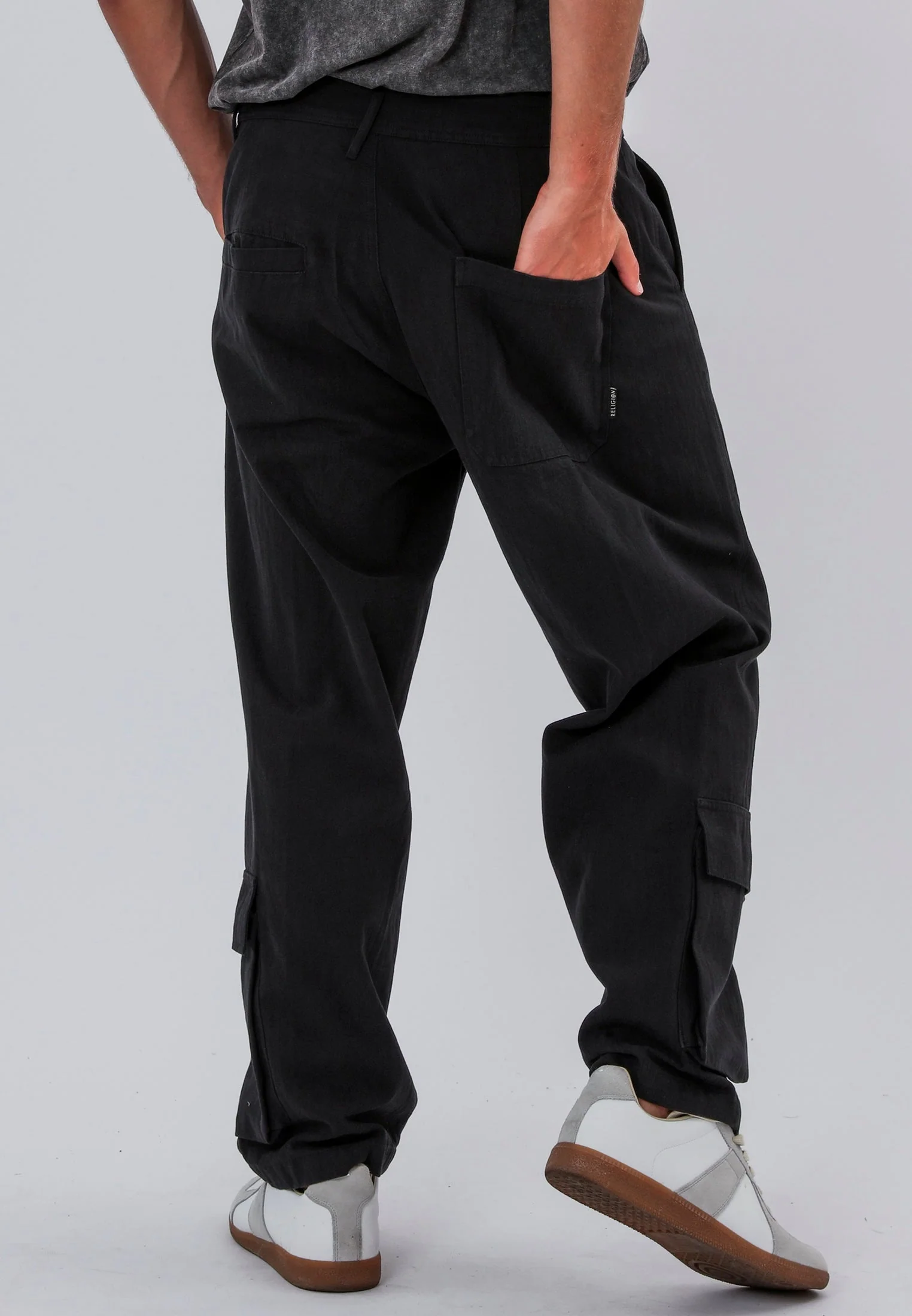 SAFARI CARGO TROUSERS BLACK - Image 4