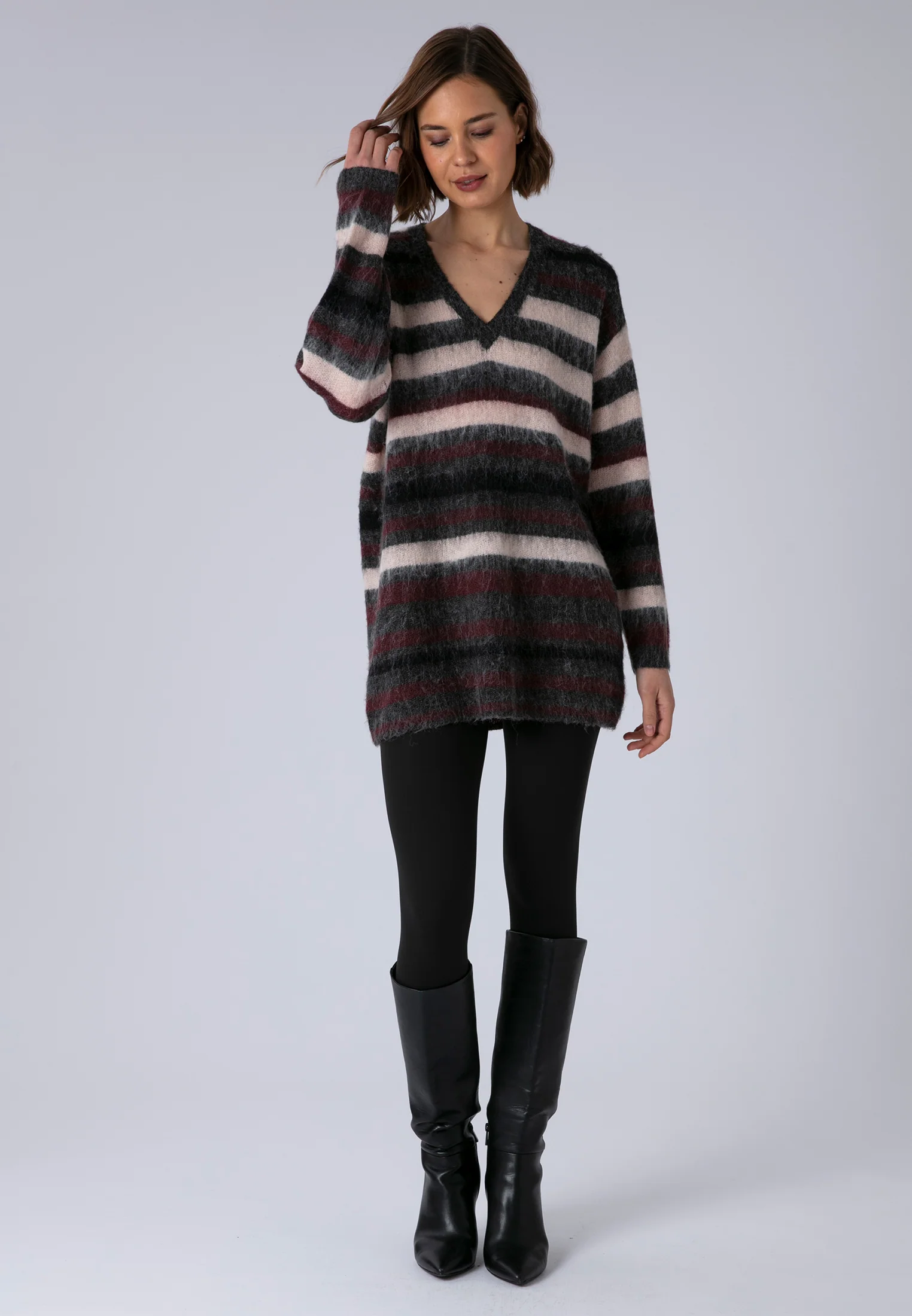 SAINT JUMPER DRESS CHARCOAL & PORT - Image 3