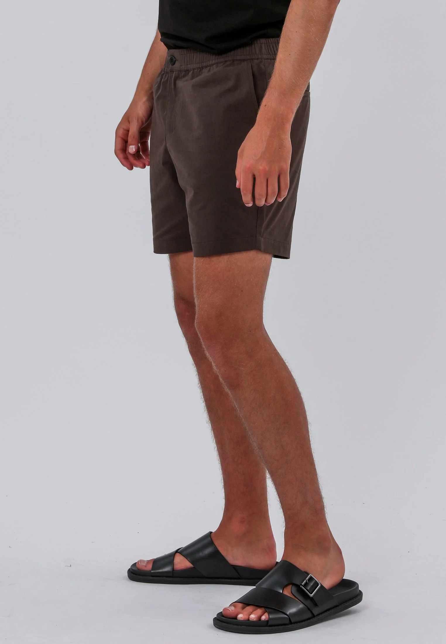 SAINT-TROPEZ ELASTICATED HOLIDAY SHORTS CHOCOLATE - Image 4