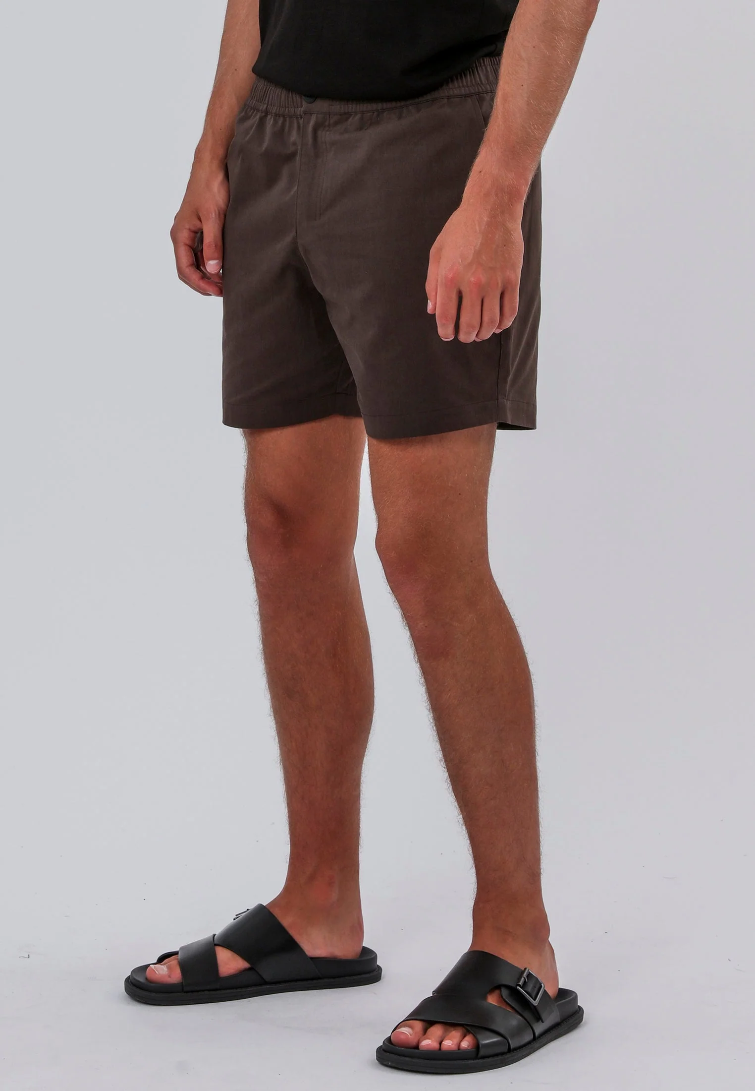 SAINT-TROPEZ ELASTICATED HOLIDAY SHORTS CHOCOLATE - Image 5