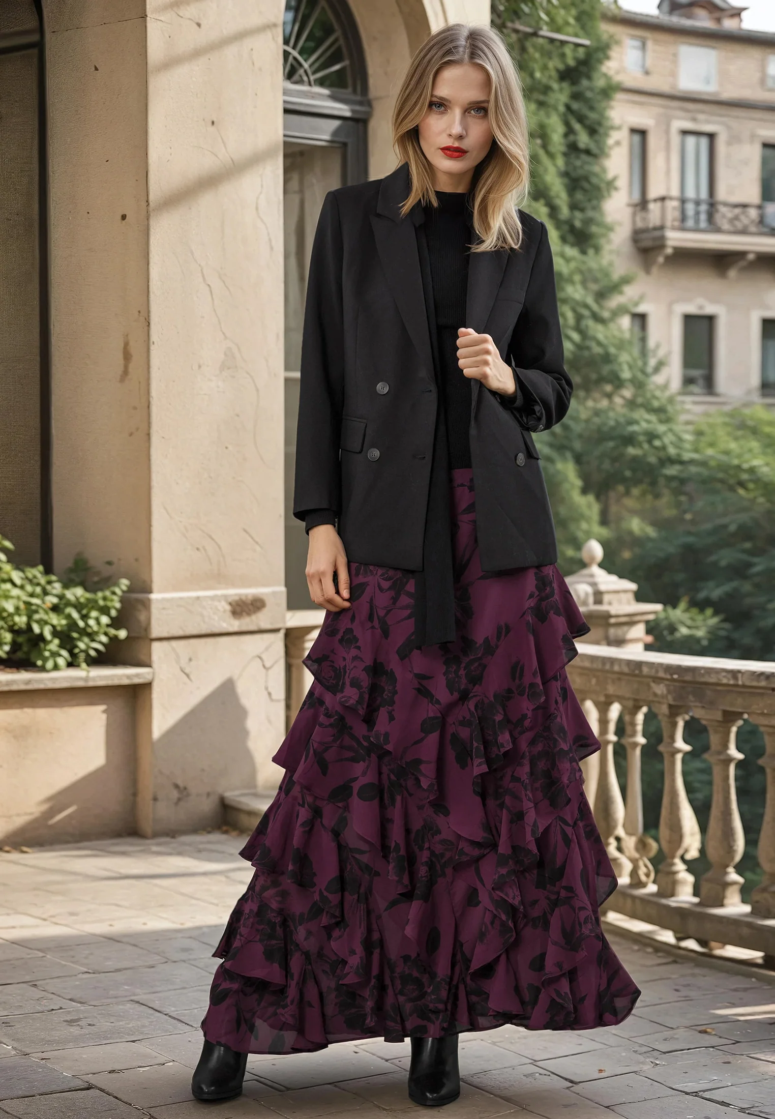 SCARLET SKIRT ROSA MAUVE WINE - Image 3