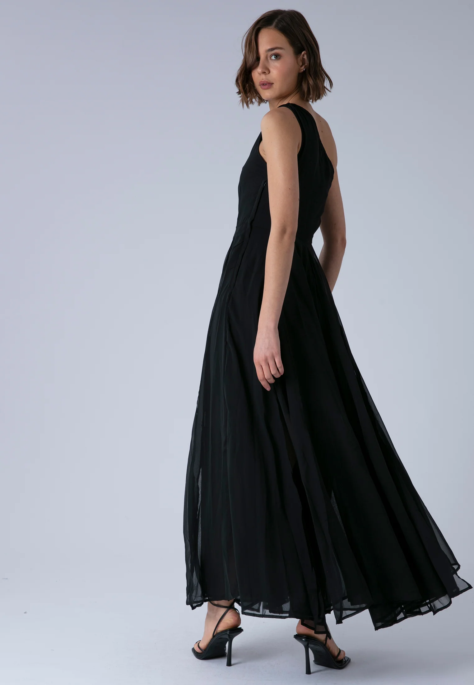 SELECT ONE SHOULDER DRESS BLACK - Image 3
