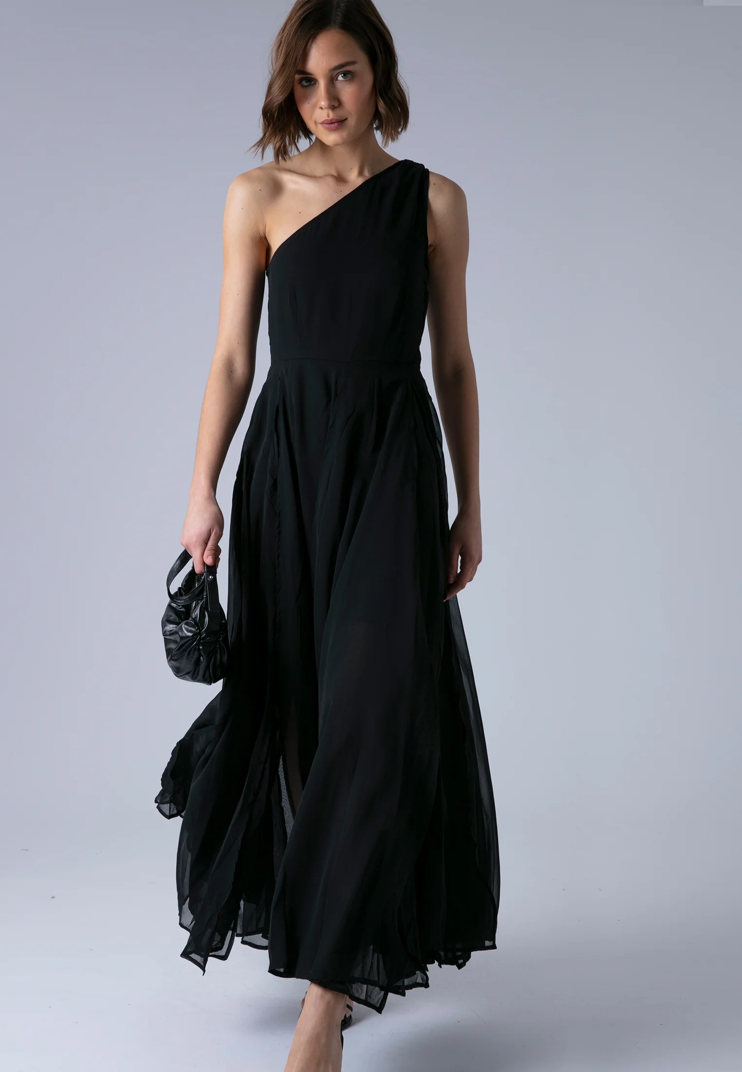 SELECT ONE SHOULDER DRESS BLACK - Image 4