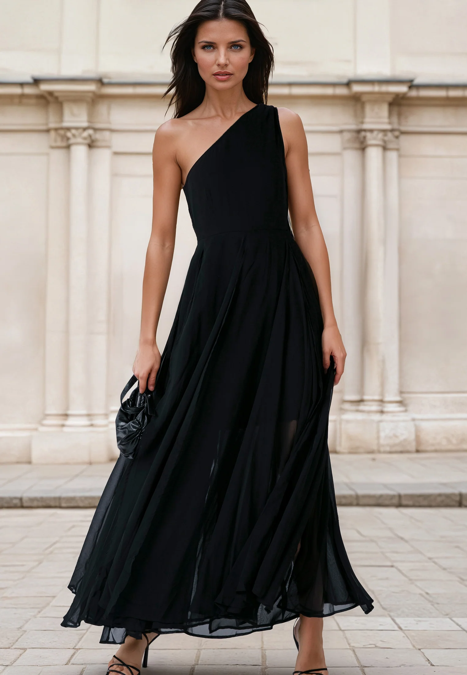 SELECT ONE SHOULDER DRESS BLACK - Image 7