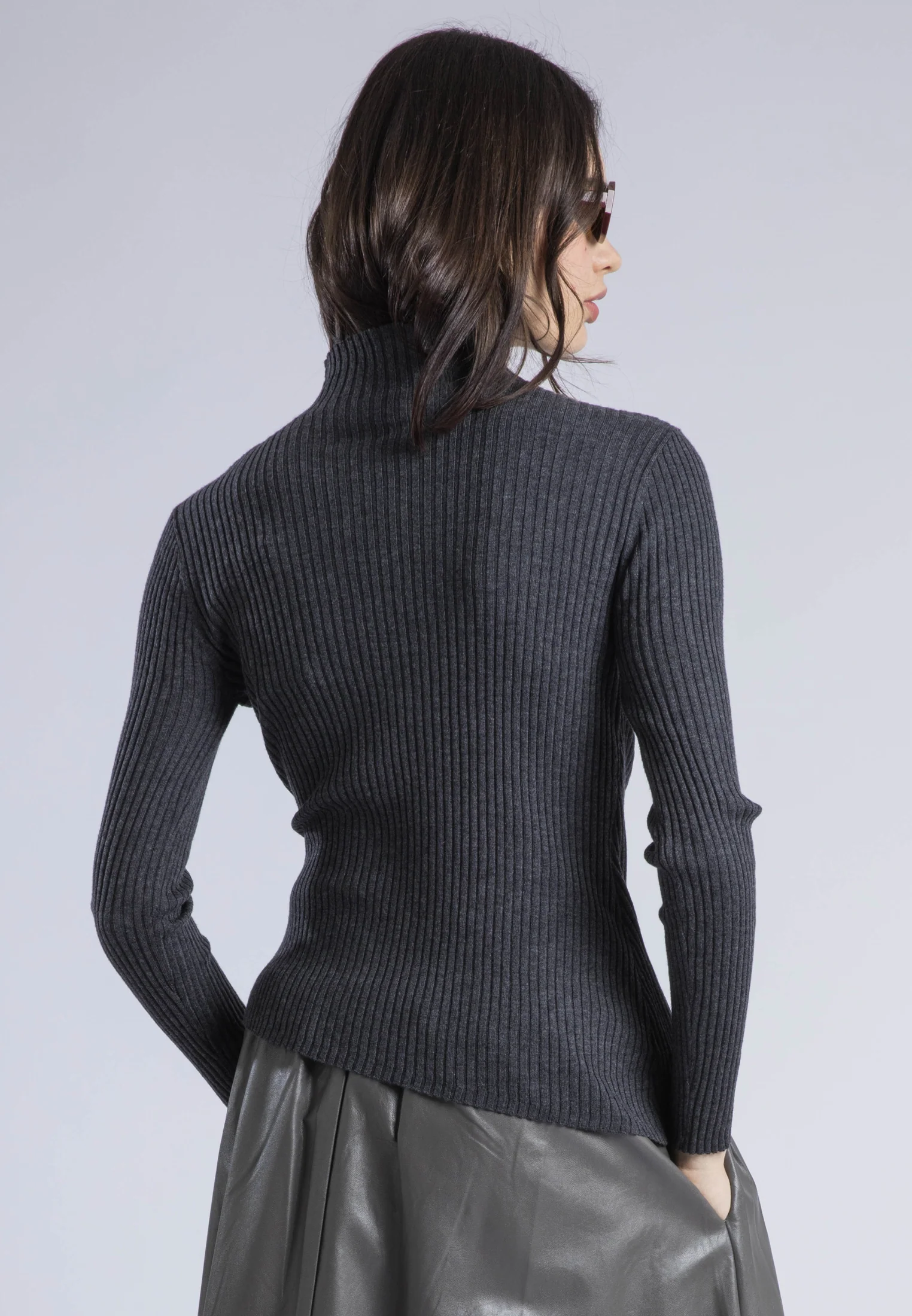 SERENA WRAP JUMPER CHARCOAL - Image 5