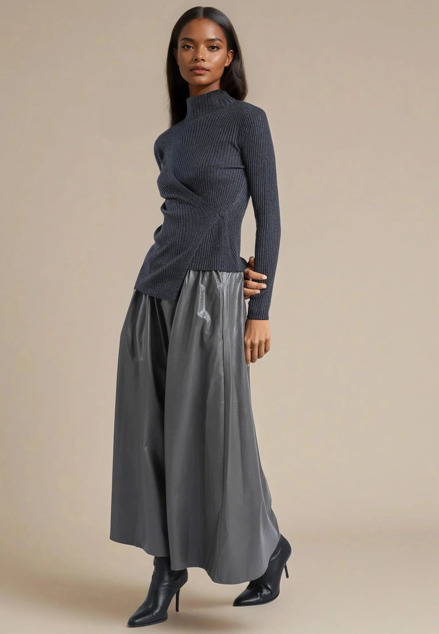 SERENA WRAP JUMPER CHARCOAL - Image 7