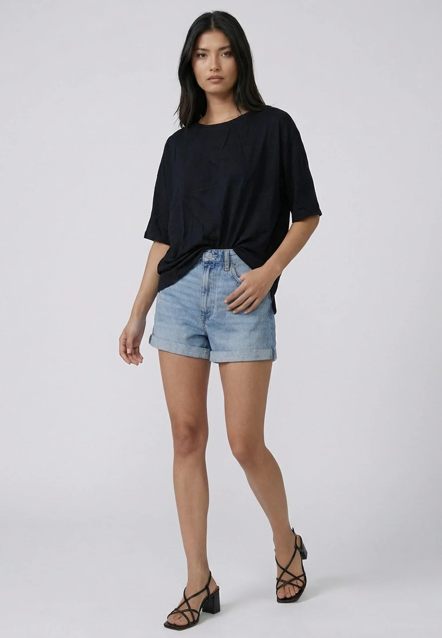 RELIGION SHREDDED BACKLESS TEE BLACK - Image 3